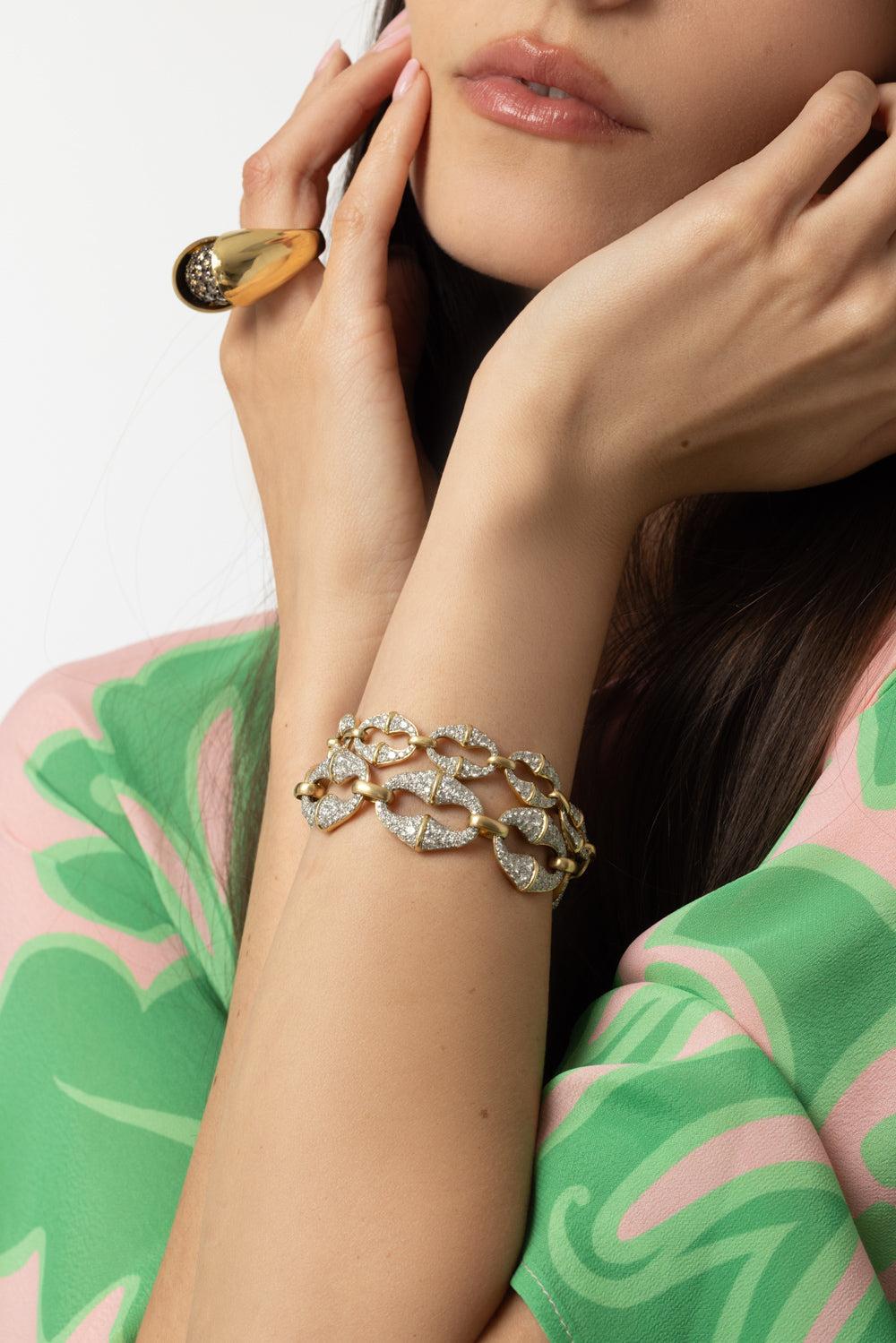 Mini Chrona Link All Diamond Bracelet-YELLOW GOLD-JEWELRYFINE JEWELBRACELET O-VRAM