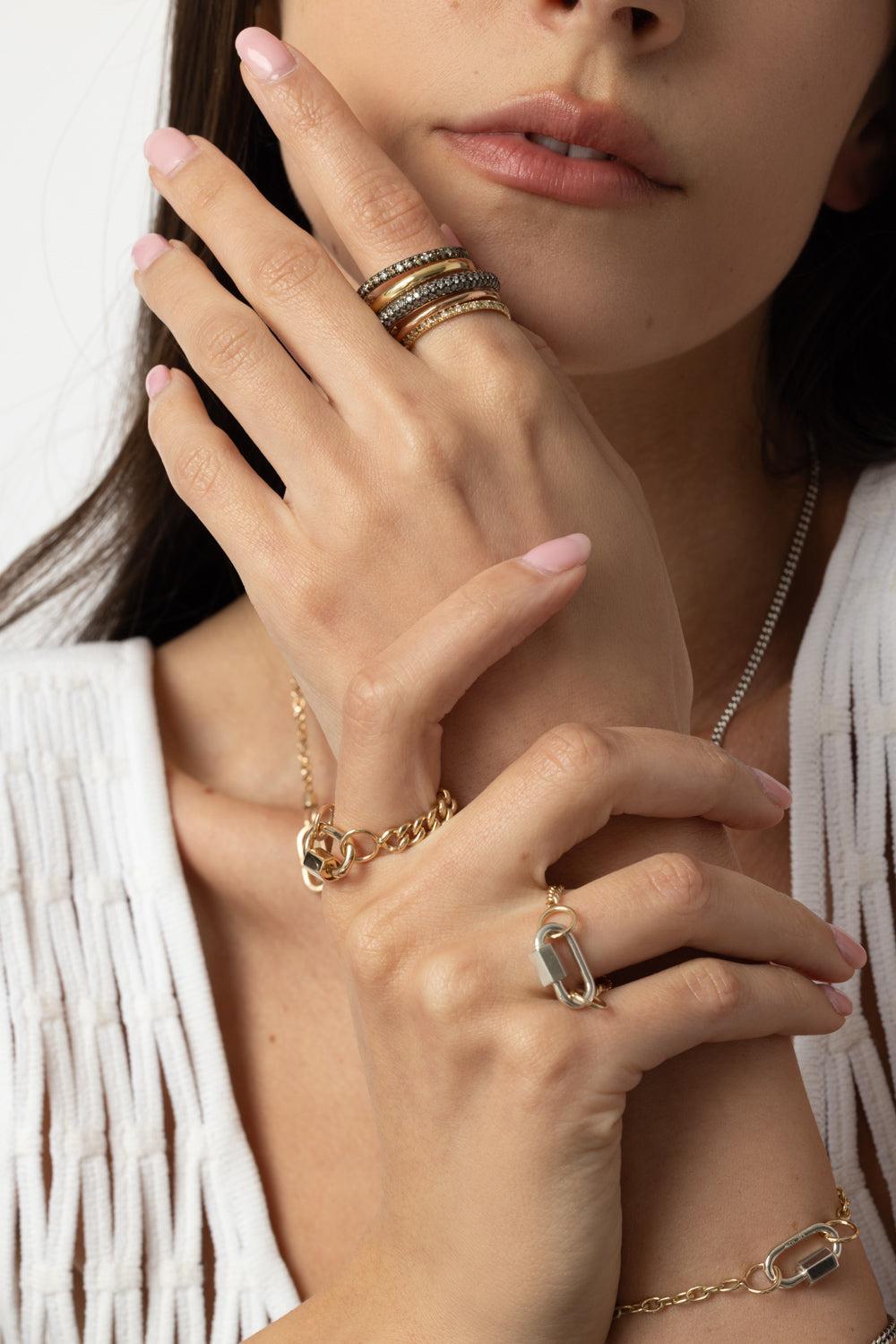 Leo MX Five Link Ring-ROSE GOLD-7.5-JEWELRYFINE JEWELRING-SPINELLI KILCOLLIN