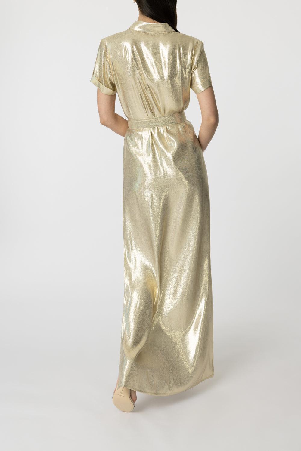 Redonna Dress - Gold-GOLD-34-CLOTHINGDRESSCASUAL-DMN PARIS