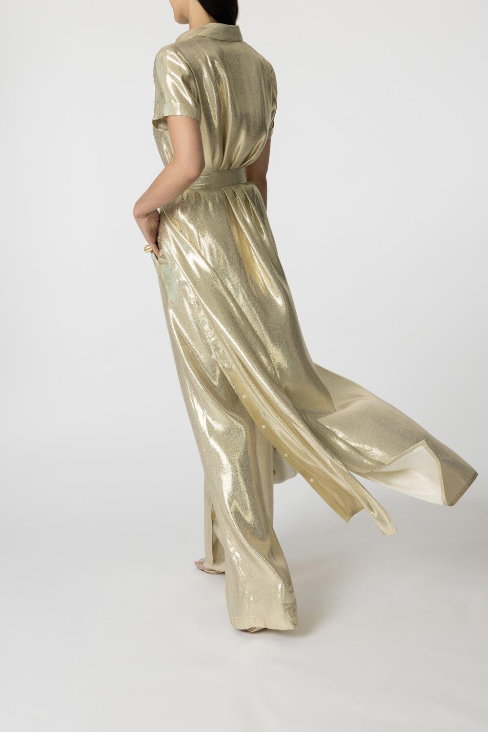 Redonna Dress - Gold-GOLD-34-CLOTHINGDRESSCASUAL-DMN PARIS