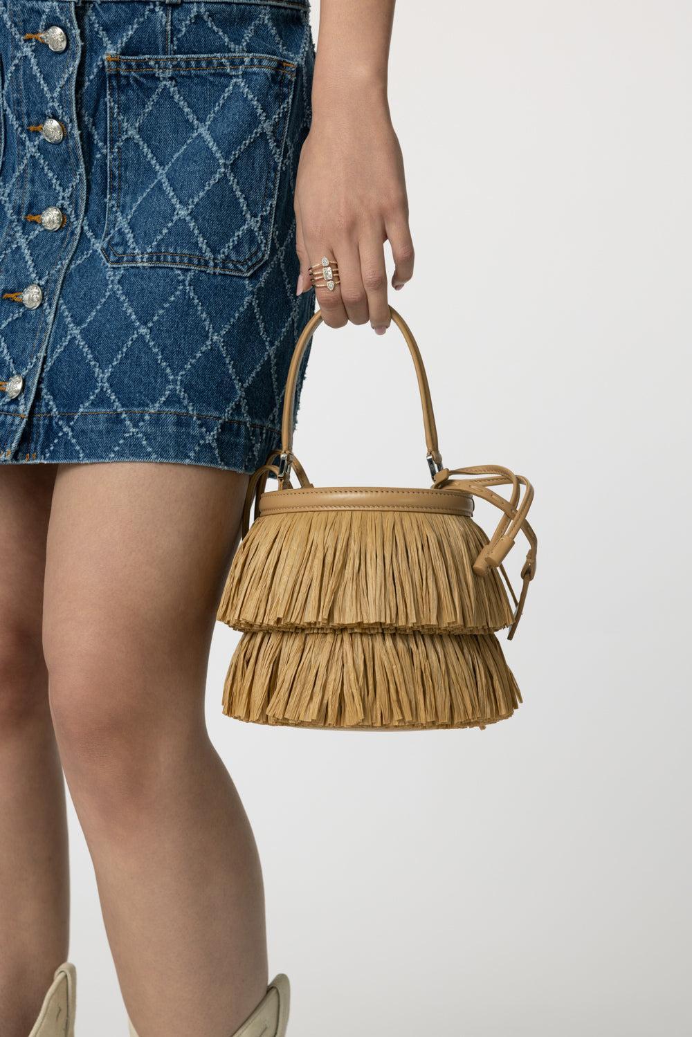 Mini Ischia Bucket Bag - Natural-NAT/PEAN-O/S-HANDBAGSHOULDER-MICHAEL KORS COLLECTION
