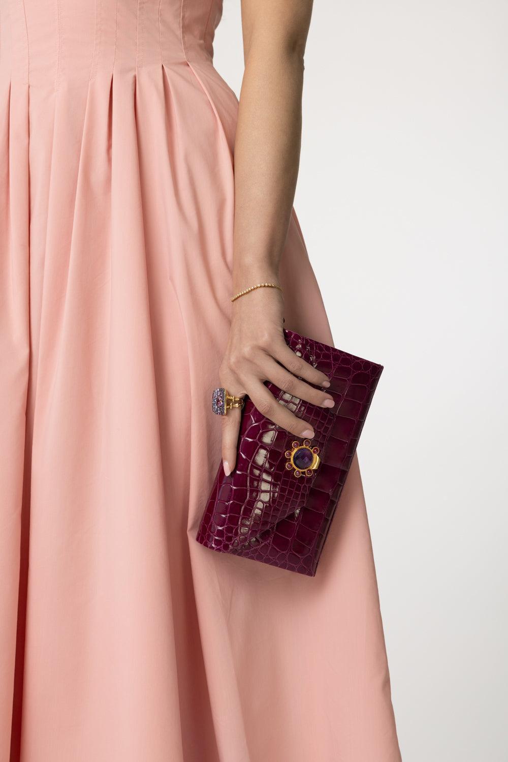 Isabel Box Clutch - Magenta Multi-MGNTAMLT-HANDBAGCLUTCHES-JADA LOVELESS