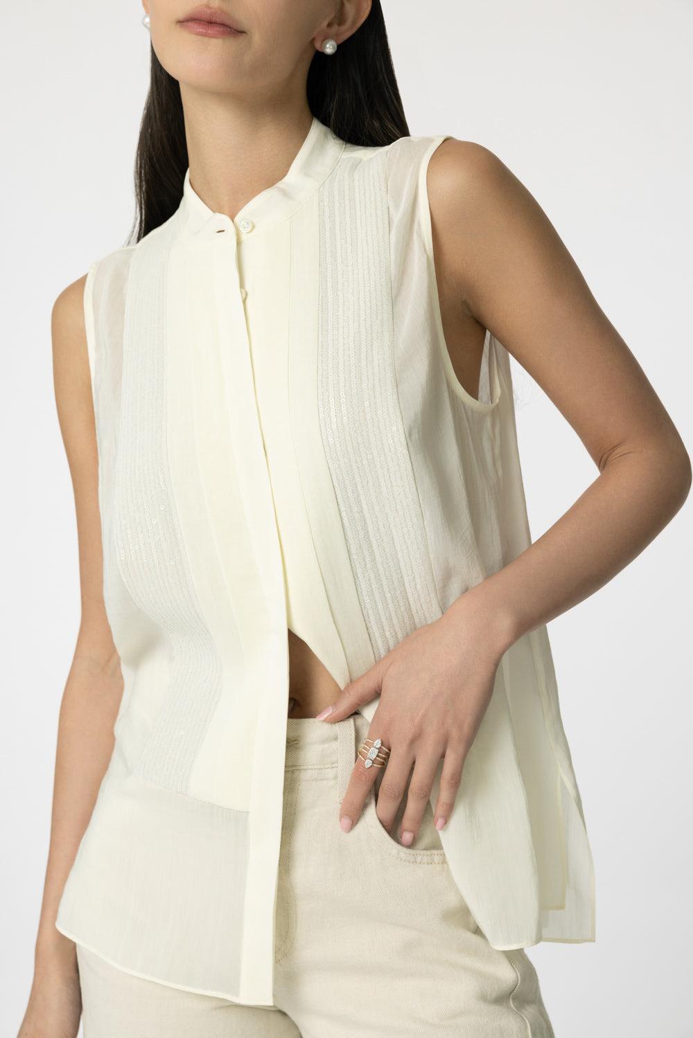 Adele Chiffon Top-IVORY-XS-CLOTHINGTOPBLOUSE-TWP