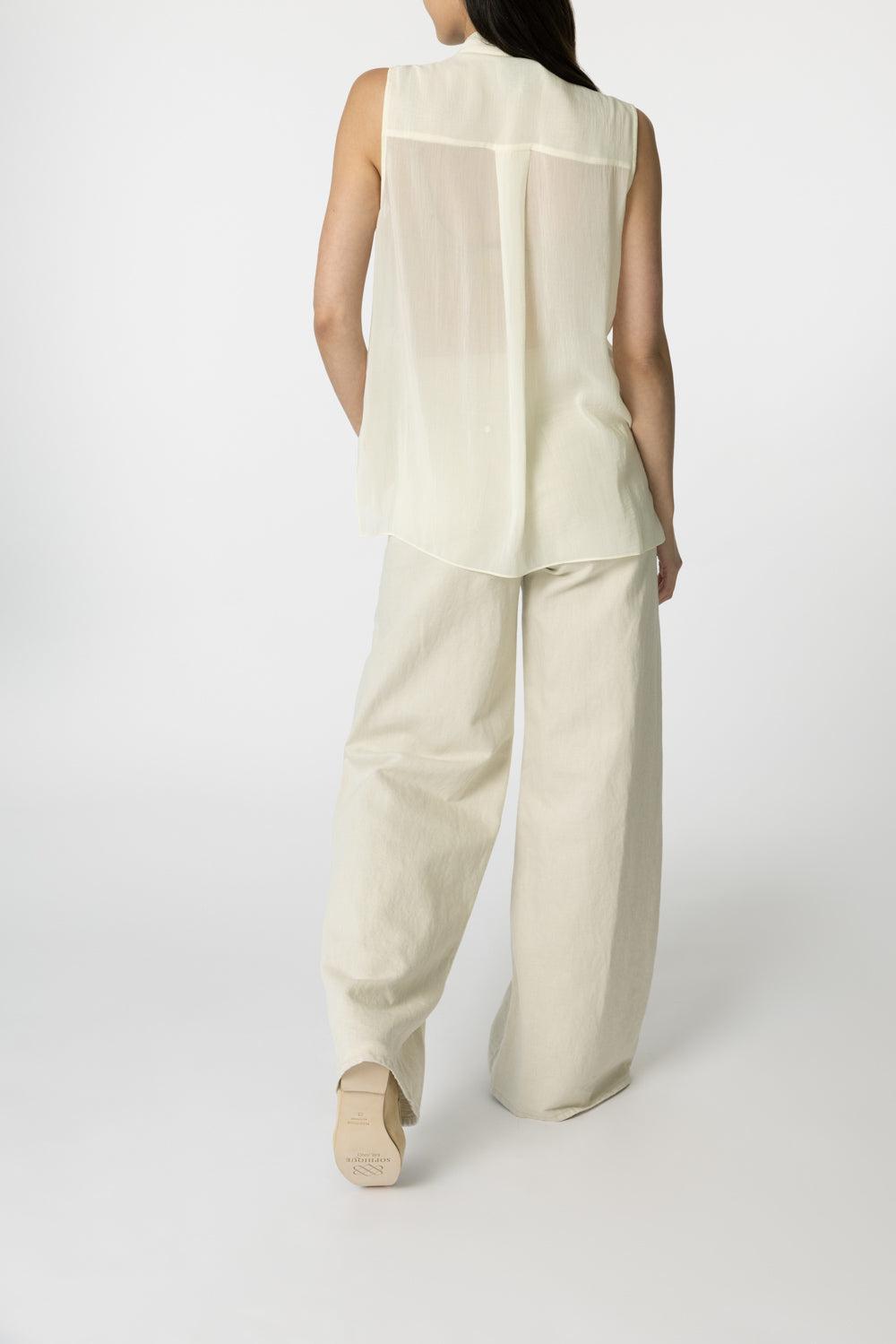 Adele Chiffon Top-IVORY-XS-CLOTHINGTOPBLOUSE-TWP