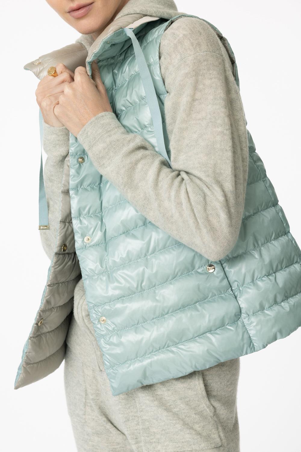 Ultralight Reversible Vest - Blue Champagne-LTBLUCHM-38-CLOTHINGJACKETVESTS-HERNO