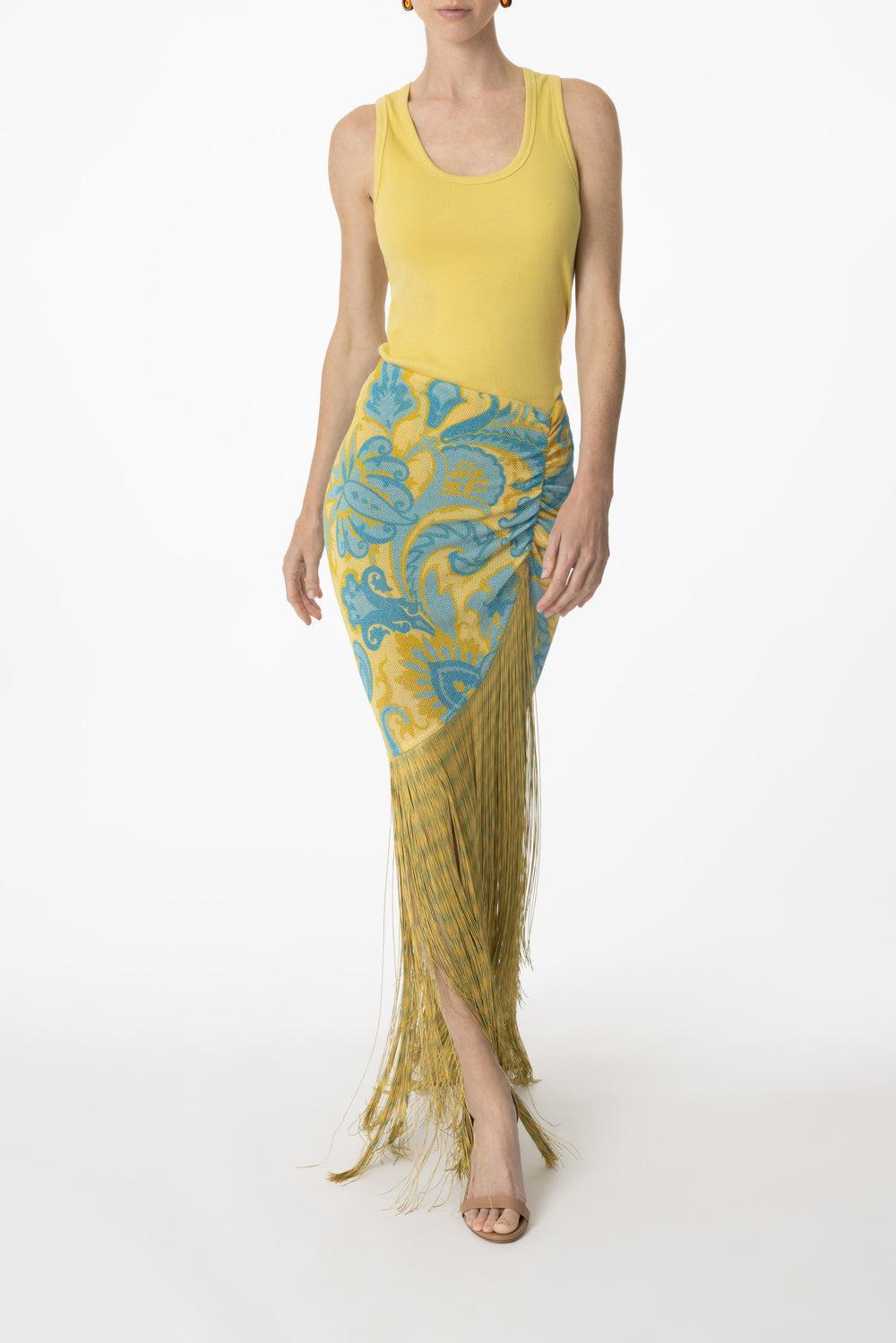 Long Fringe Skirt-YELLOW PRINT-40-CLOTHINGSKIRTMAXI-ETRO
