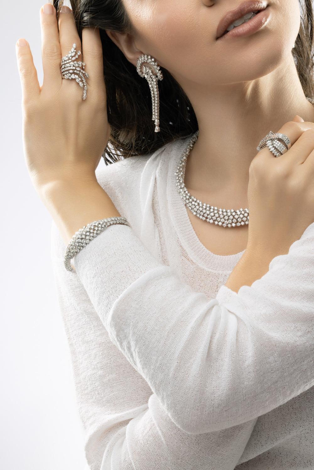 Y-Couture Bangle Bracelet-WHITE GOLD-JEWELRYFINE JEWELBRACELET O-YEPREM JEWELLERY