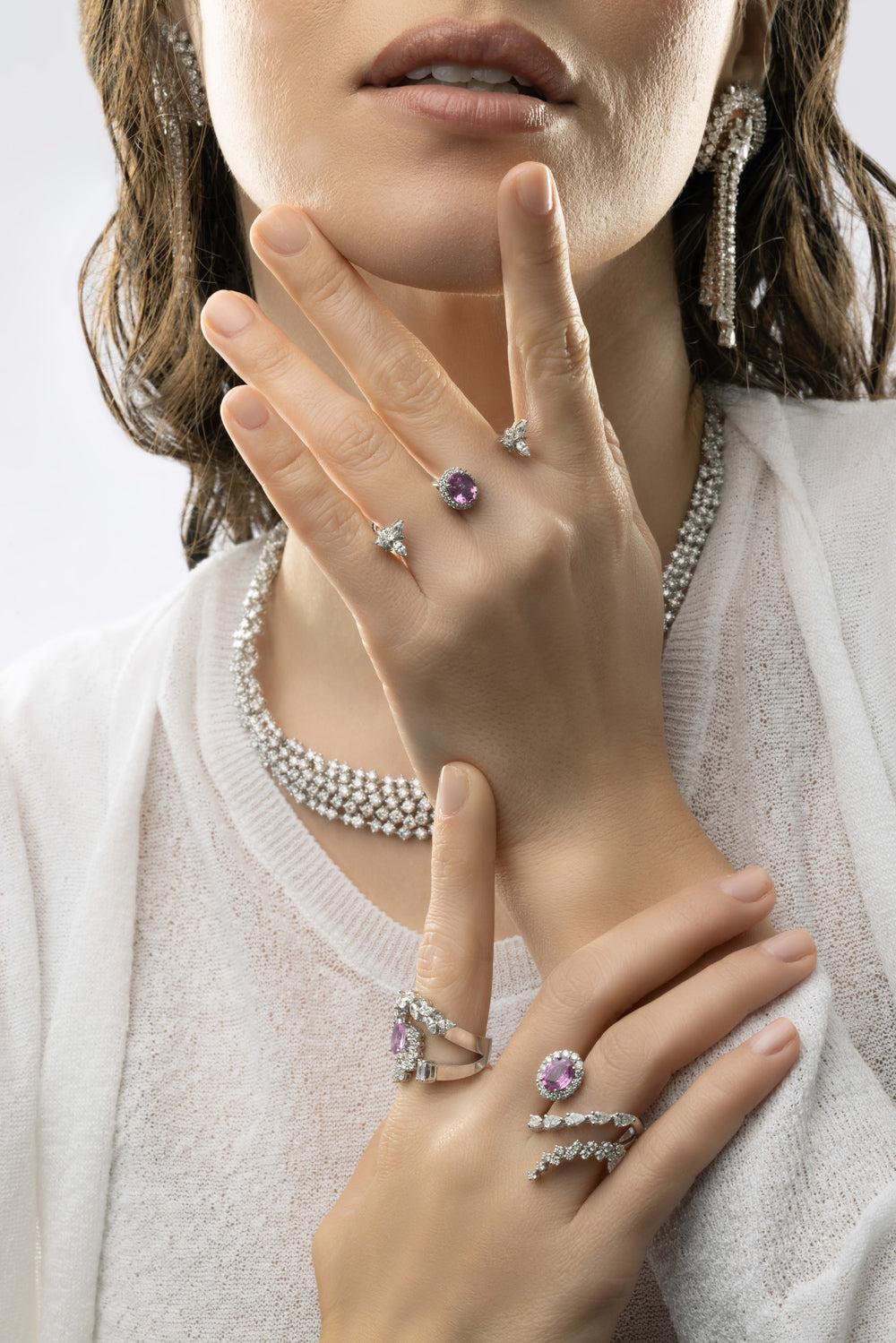 Reign Supreme Statement Ring-WHITE GOLD-6.5-JEWELRYFINE JEWELRING-YEPREM JEWELLERY
