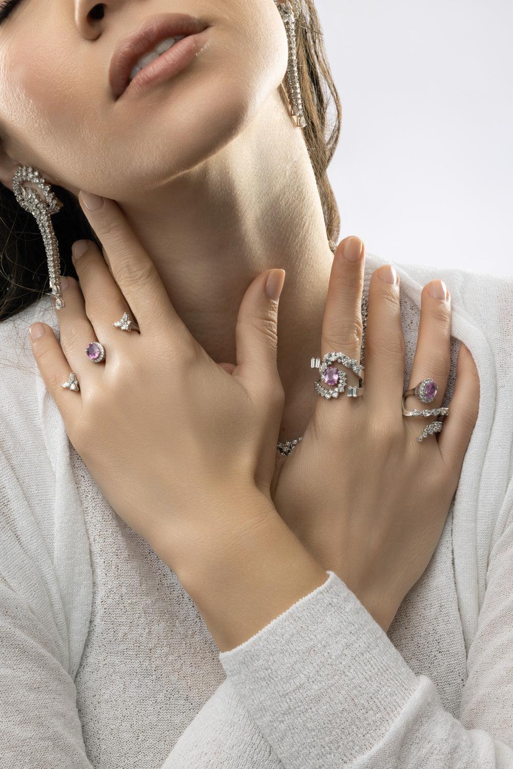 Reign Supreme Statement Ring-WHITE GOLD-6.5-JEWELRYFINE JEWELRING-YEPREM JEWELLERY