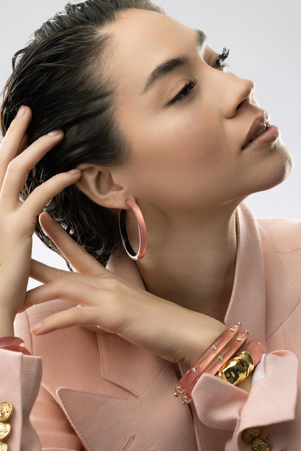 Sweet Watermelon Smooth Skinny Hoop Earrings-SWTMELON-JEWELRYBOUTIQUEEARRING-ALEXIS BITTAR
