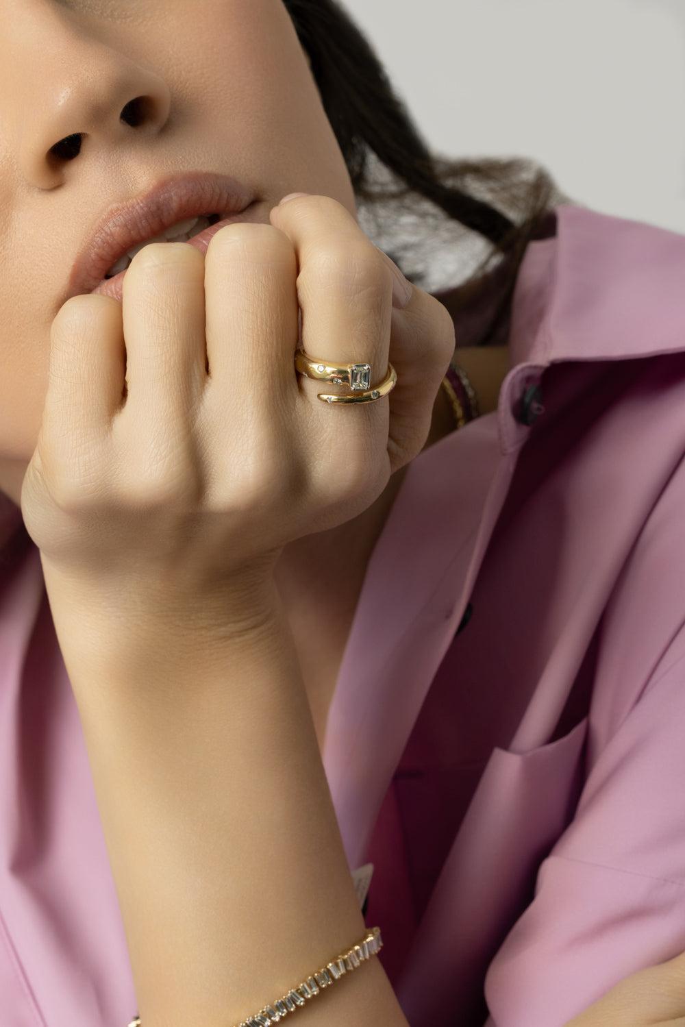 Cobblestone Diamond Wrap Ring-YELLOW GOLD-6-JEWELRYFINE JEWELRING-KWIAT