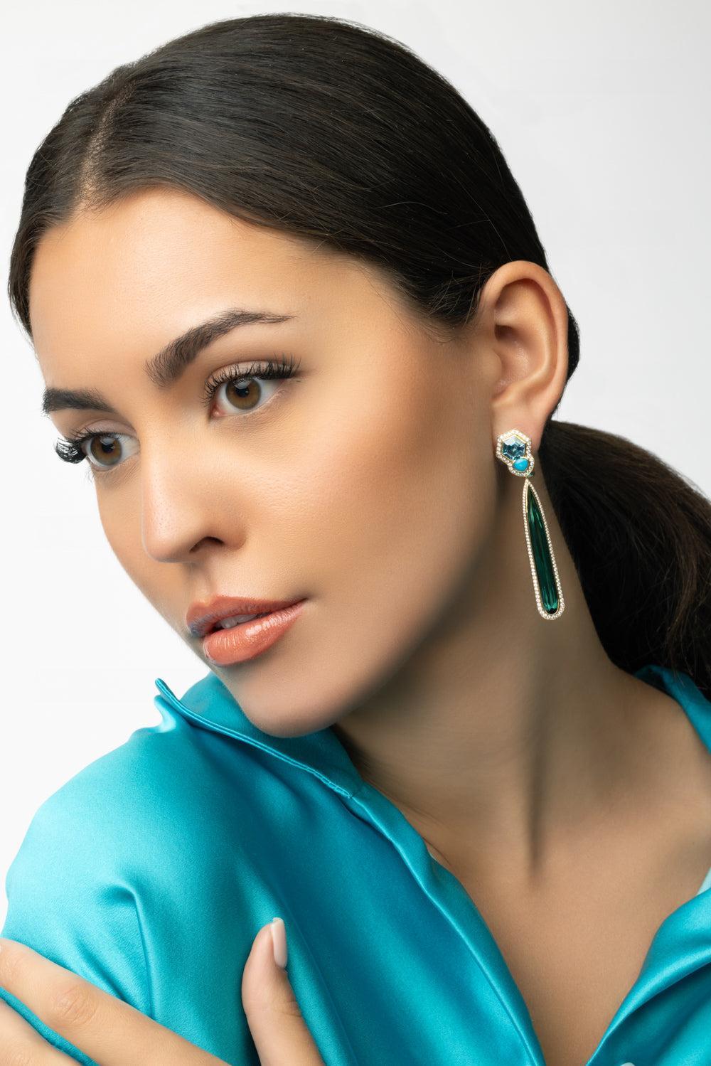 Quieta Earrings-YELLOW GOLD-JEWELRYFINE JEWELEARRING-MARINA B