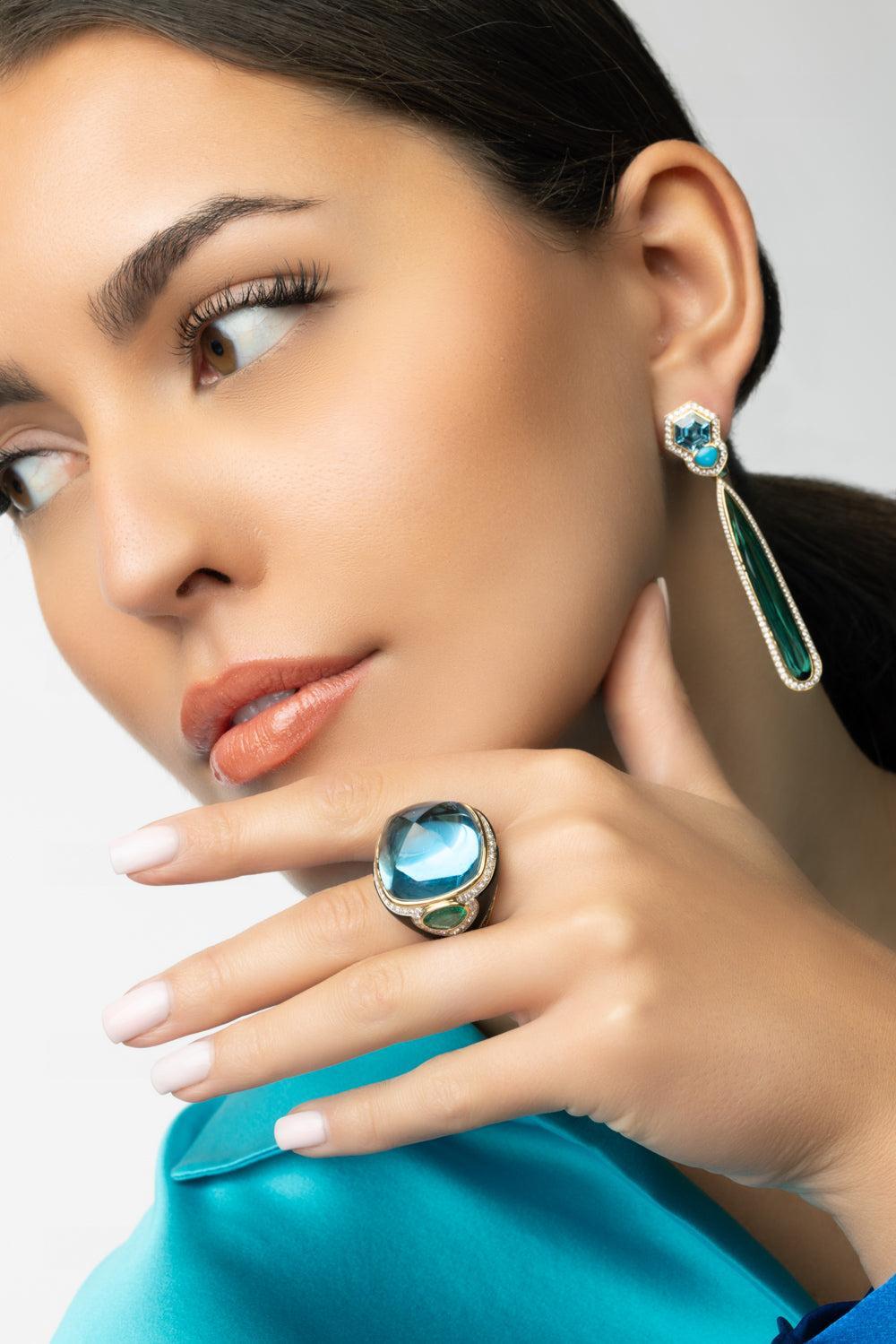 Quieta Earrings-YELLOW GOLD-JEWELRYFINE JEWELEARRING-MARINA B
