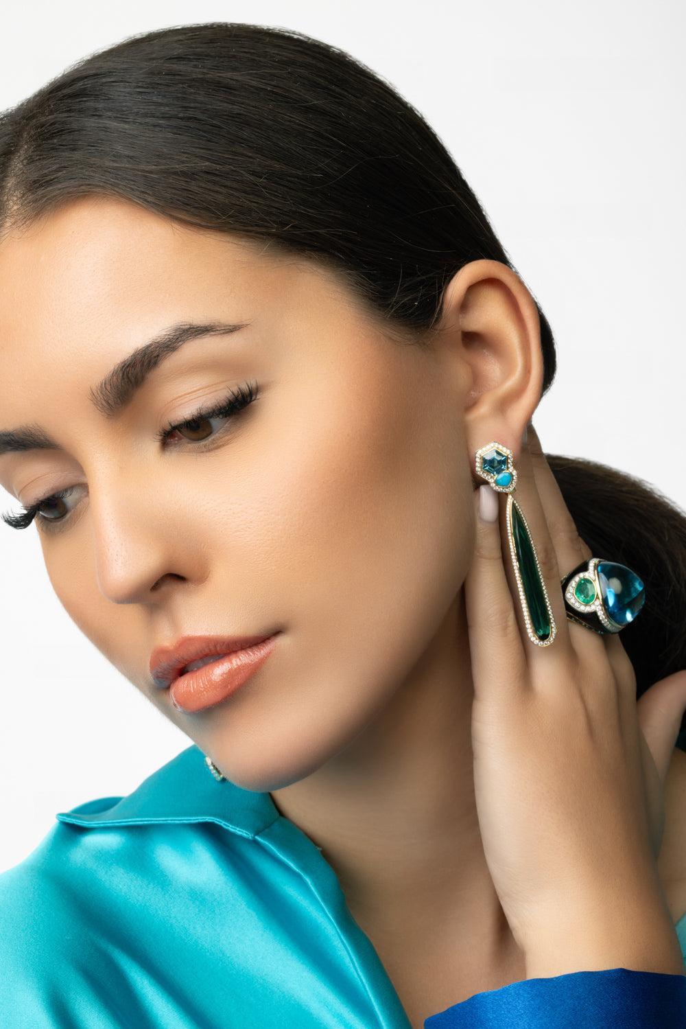 Quieta Earrings-YELLOW GOLD-JEWELRYFINE JEWELEARRING-MARINA B