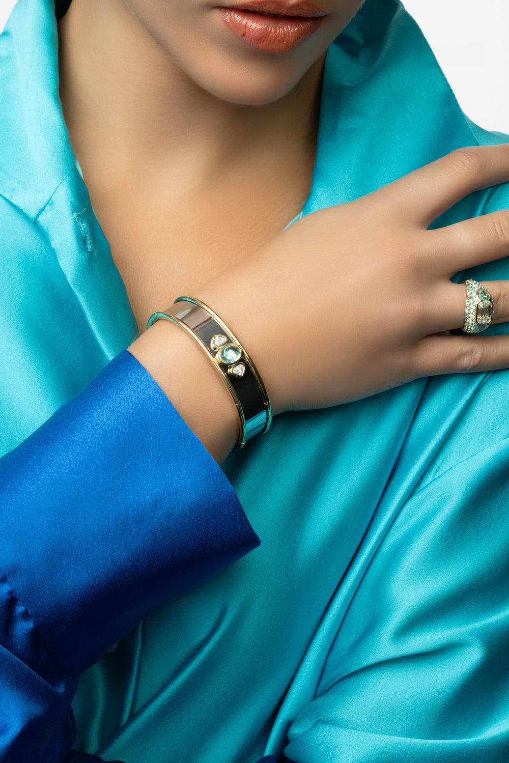 Simona Bangle Bracelet-YELLOW GOLD-M-JEWELRYFINE JEWELBRACELET O-MARINA B