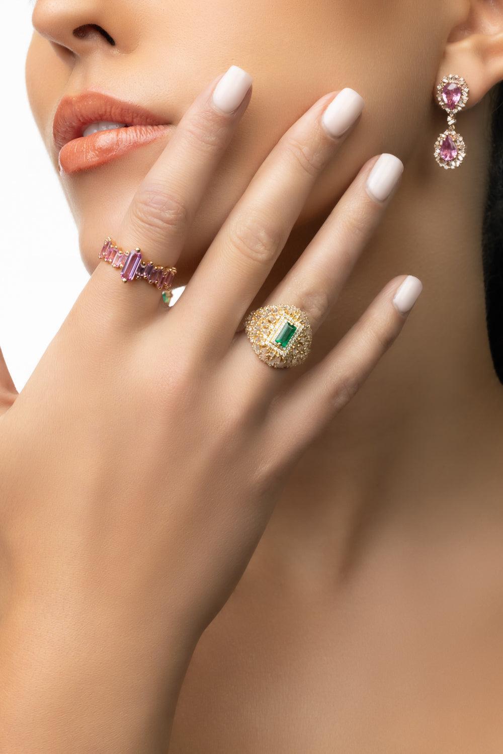 Emerald Ring-YELLOW GOLD-7-JEWELRYFINE JEWELRING-SUZANNE KALAN