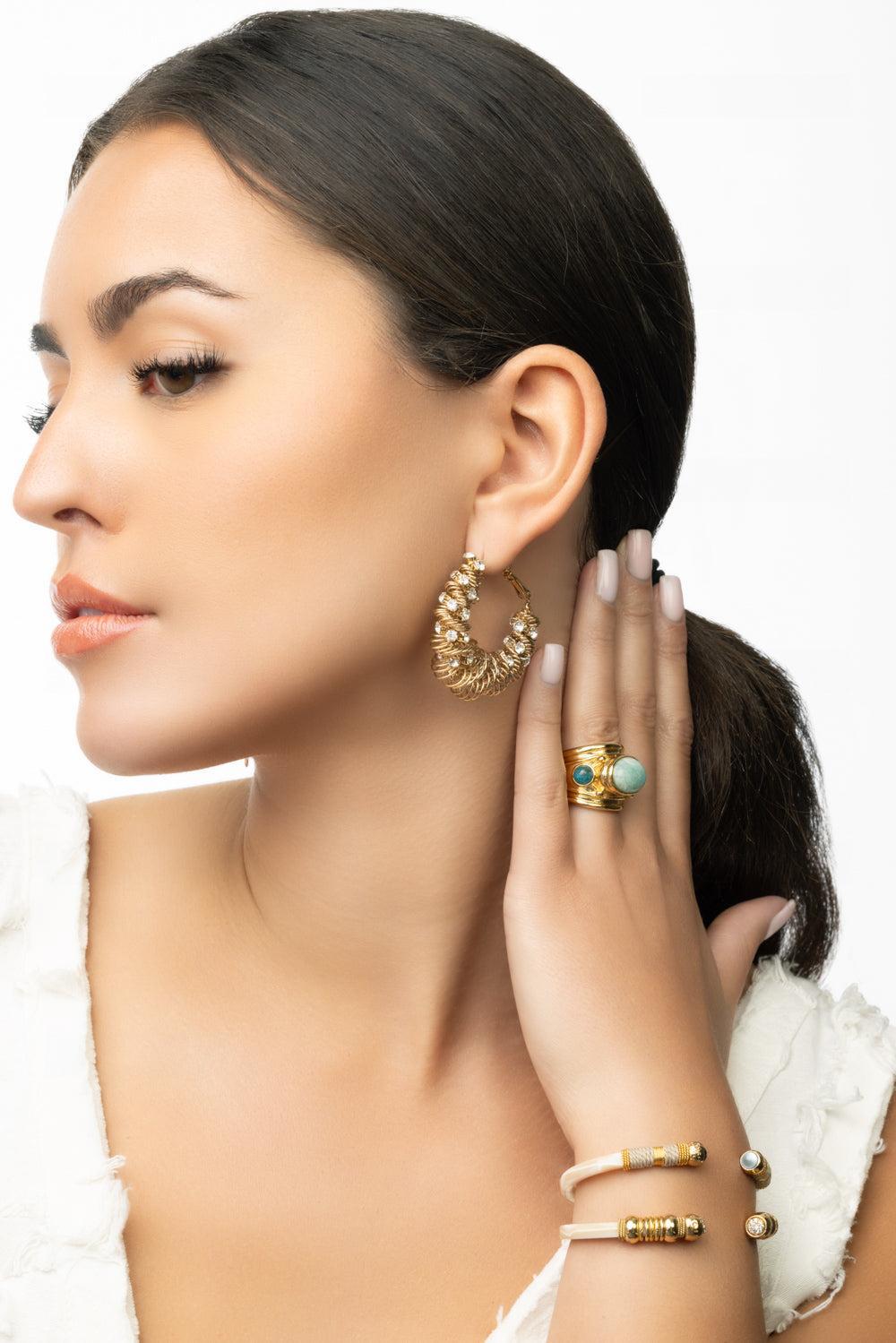 Strass Hoop Earrings-YELLOW-JEWELRYBOUTIQUEEARRING-GAS BIJOUX