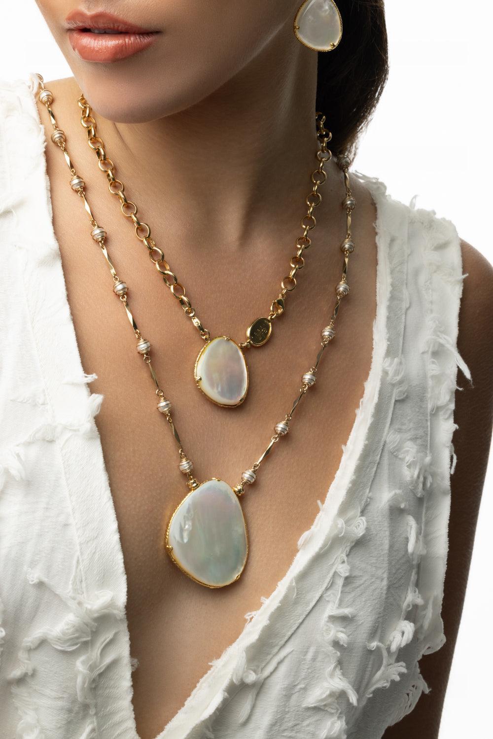 Long Perla Gipsea Necklace - White-WHITE-JEWELRYBOUTIQUENECKLACE O-GAS BIJOUX