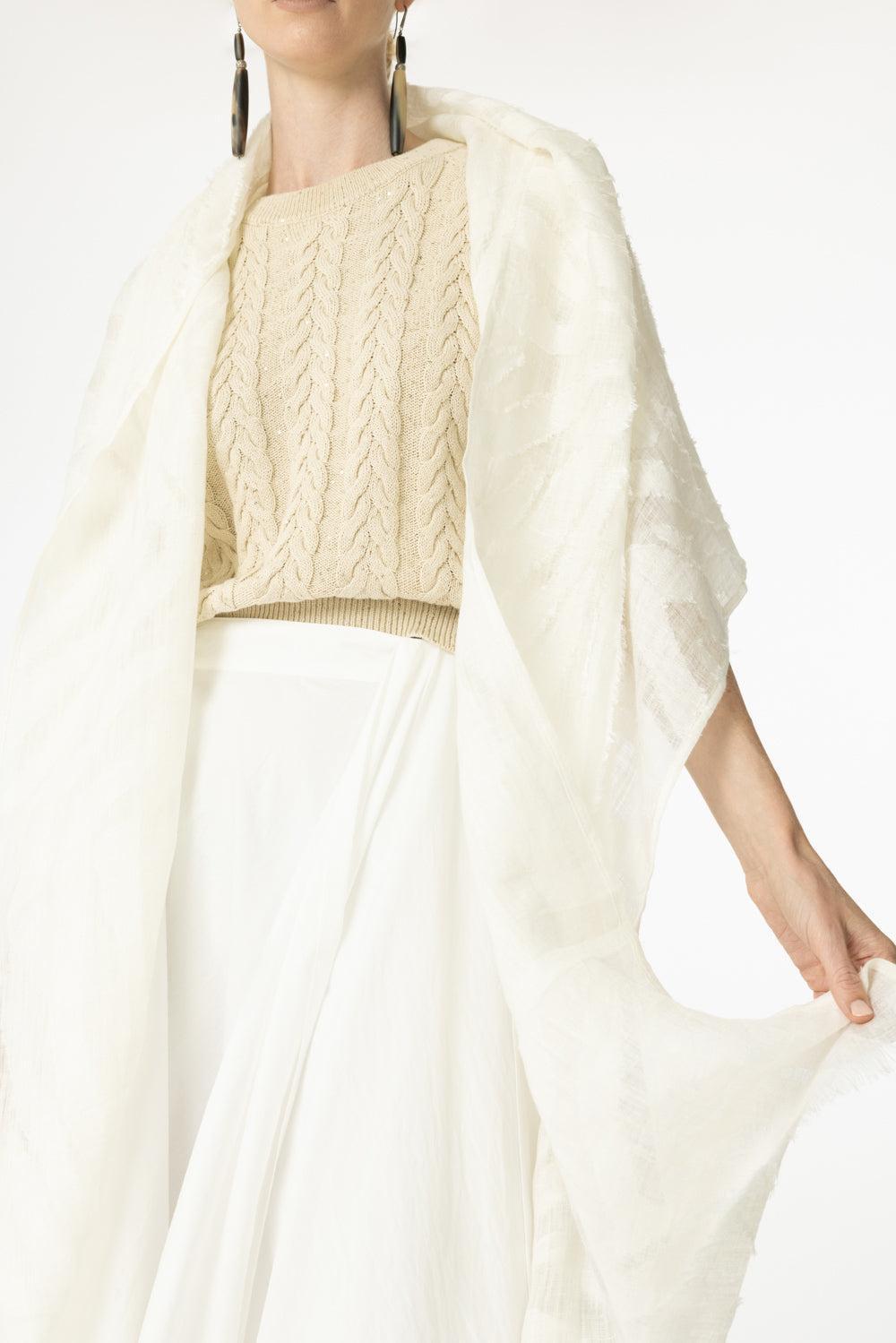 Linen Scarf-NATURAL-O/S-ACCESSORIESCARVES-BRUNELLO CUCINELLI