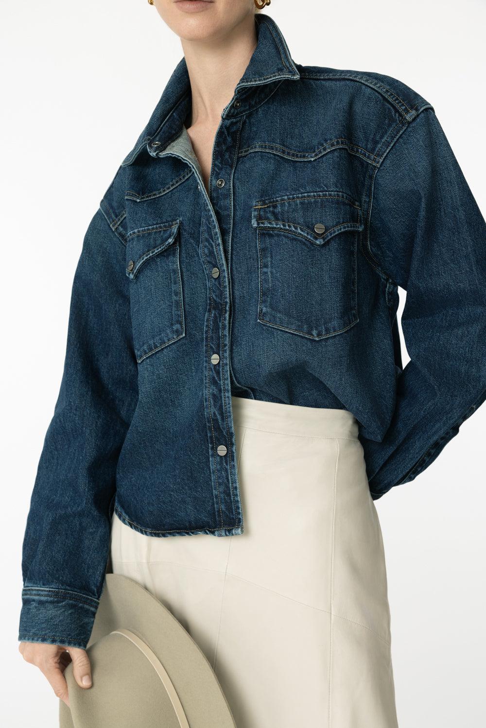 Cropped OG Denim Shirt-DARKWASH-M/L-CLOTHINGTOPBLOUSE-TWP