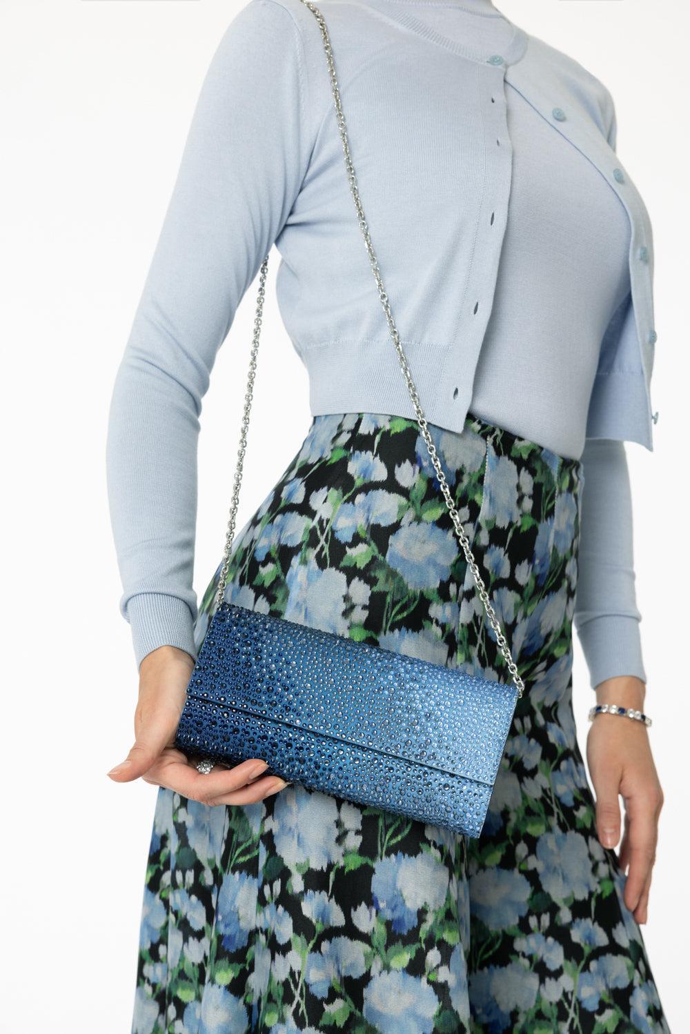 Perry Clutch - Silver Blue-GRADOCEN-HANDBAGCLUTCHES-JUDITH LEIBER