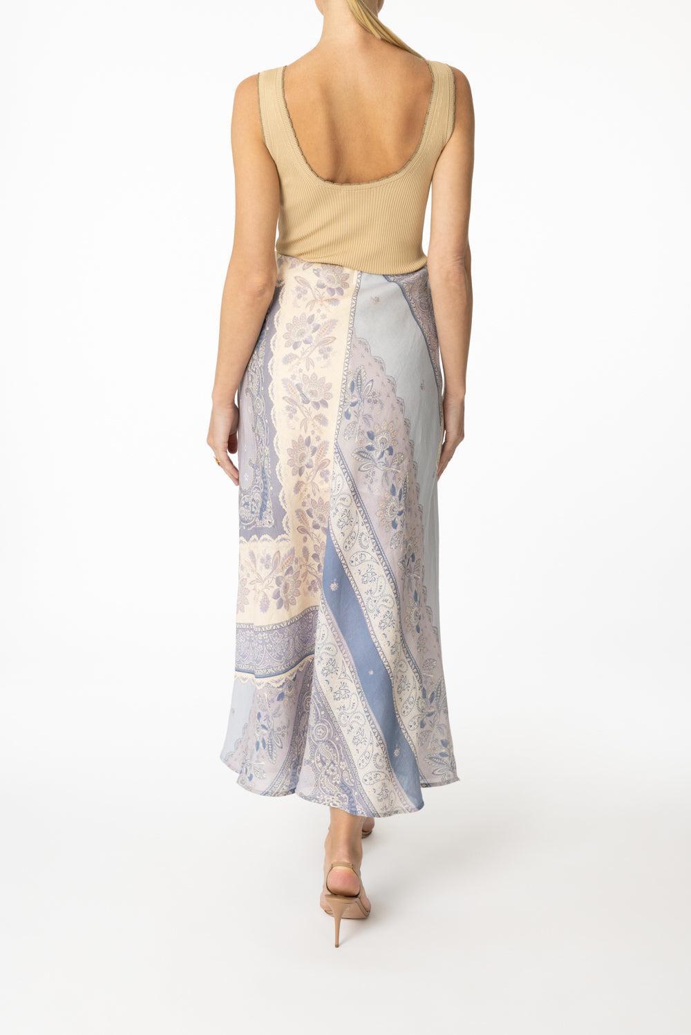 Lucky Bias Skirt-BLUE/BROWN/DARK NAVY-0-CLOTHINGSKIRTMIDI-ZIMMERMANN