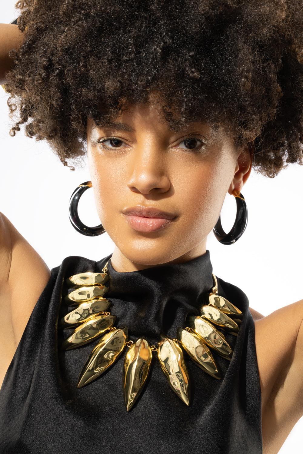 Luminous Edged Hoop Earrings-ONYX-JEWELRYBOUTIQUEEARRING-ALEXIS BITTAR