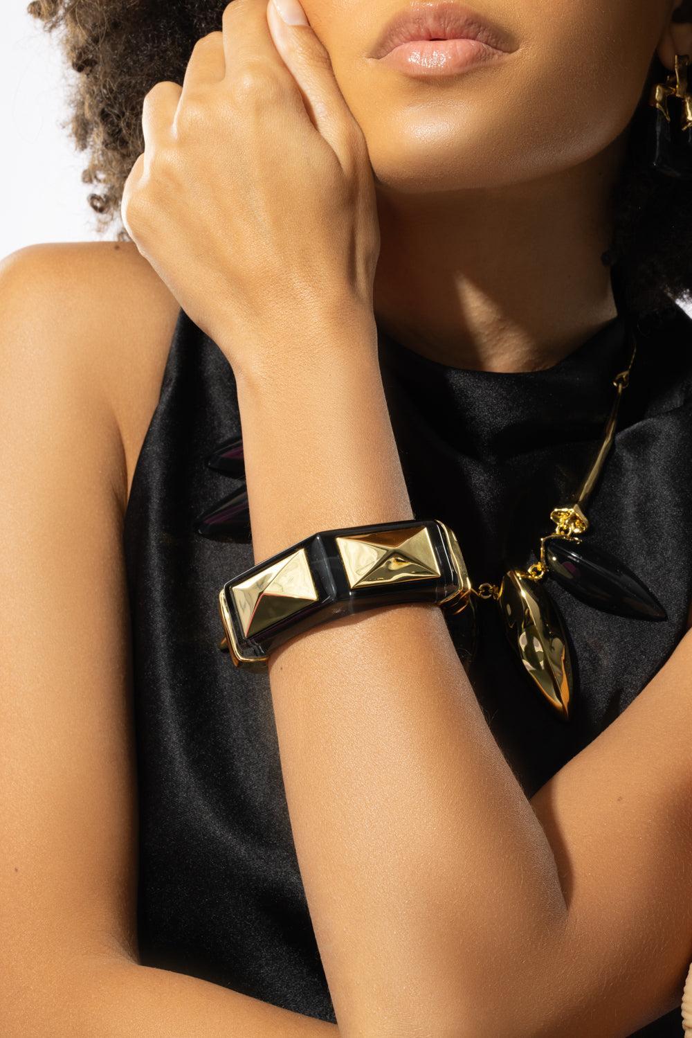 Luminous Armor Bracelet-ONYX-JEWELRYBOUTIQUEBRACELET O-ALEXIS BITTAR