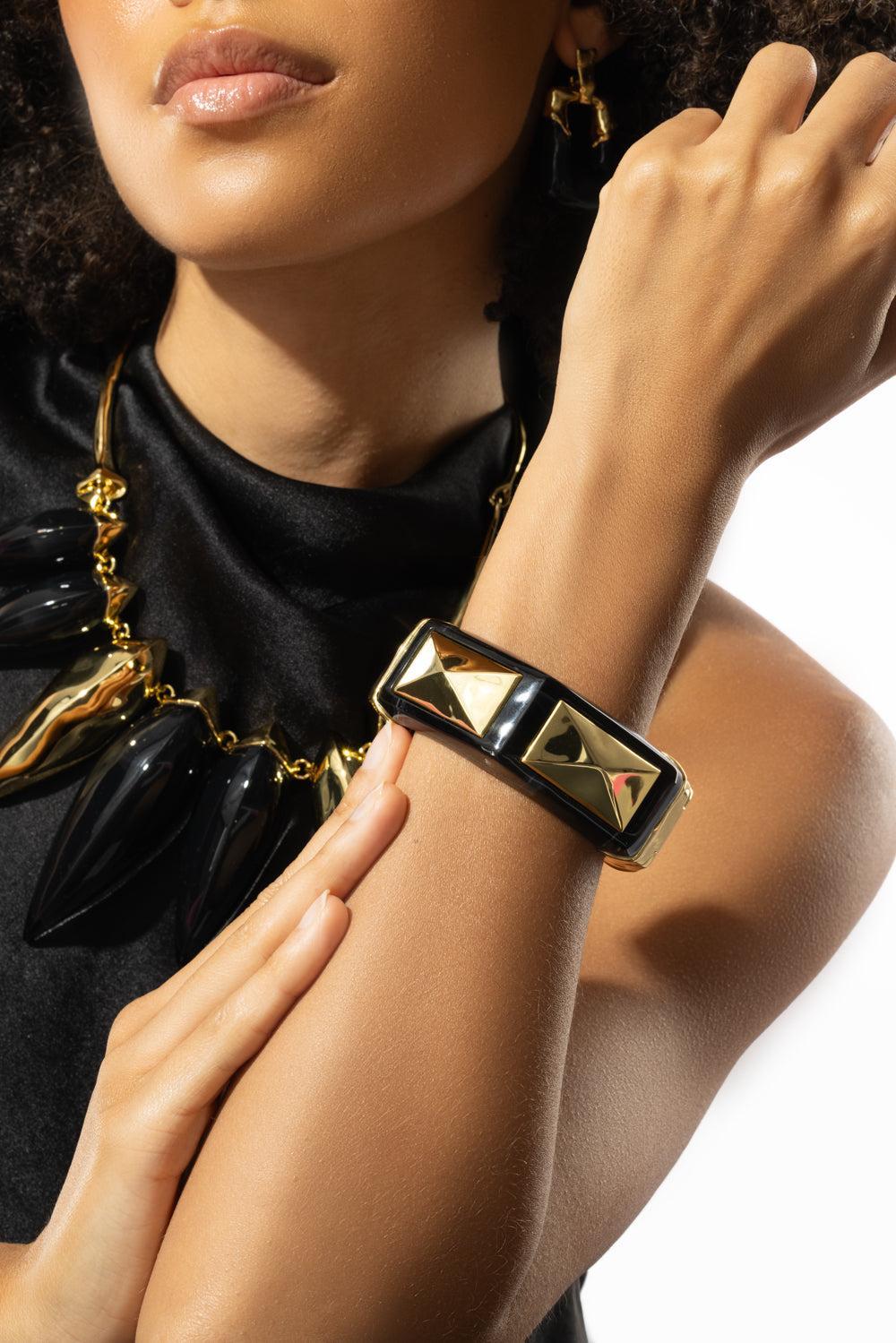 Luminous Armor Bracelet-ONYX-JEWELRYBOUTIQUEBRACELET O-ALEXIS BITTAR