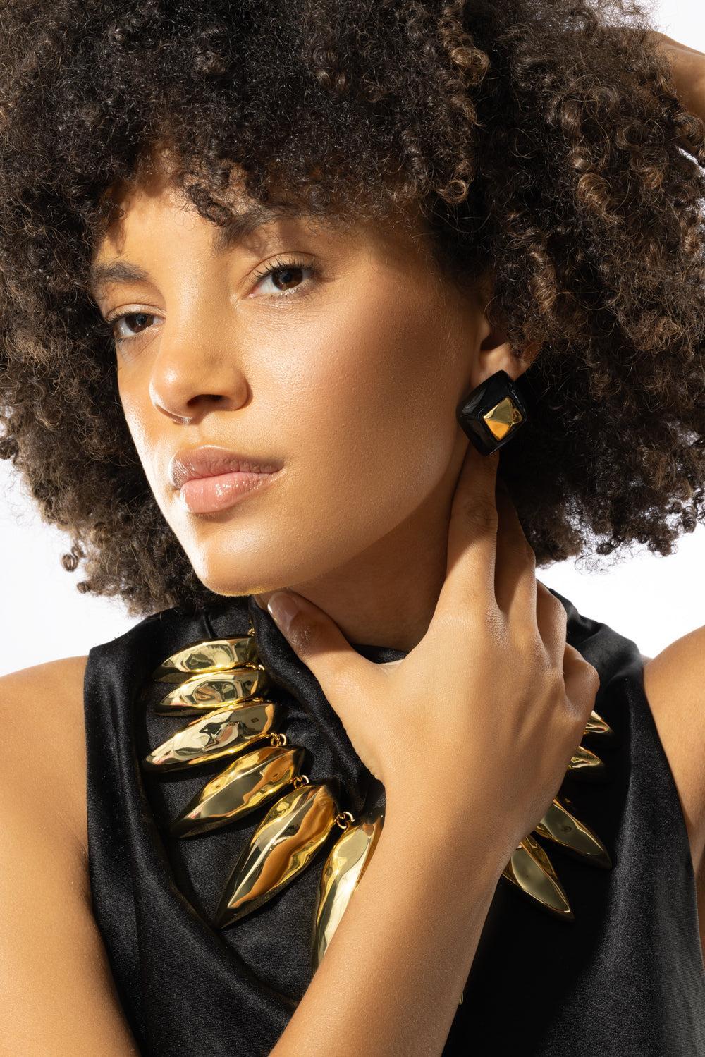 Luminous Armor Earrings-ONYX-JEWELRYBOUTIQUEEARRING-ALEXIS BITTAR