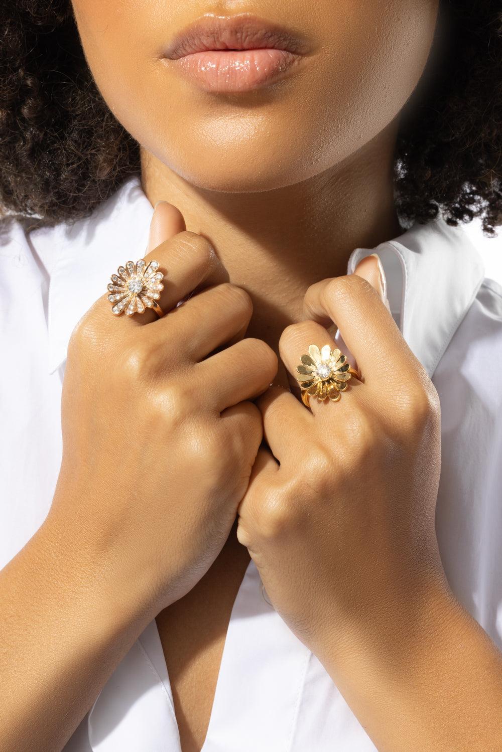 Diamond Water Lily Ring - Rose Gold-ROSE GOLD-7-JEWELRYFINE JEWELRING-ANITA KO