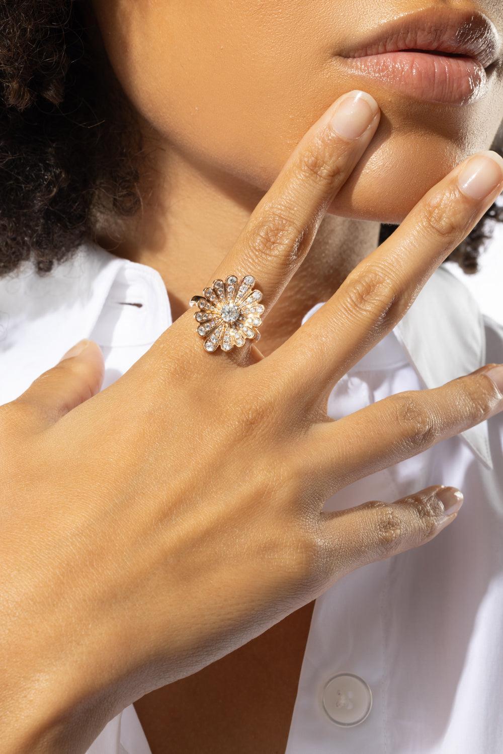 Diamond Water Lily Ring - Rose Gold-ROSE GOLD-7-JEWELRYFINE JEWELRING-ANITA KO