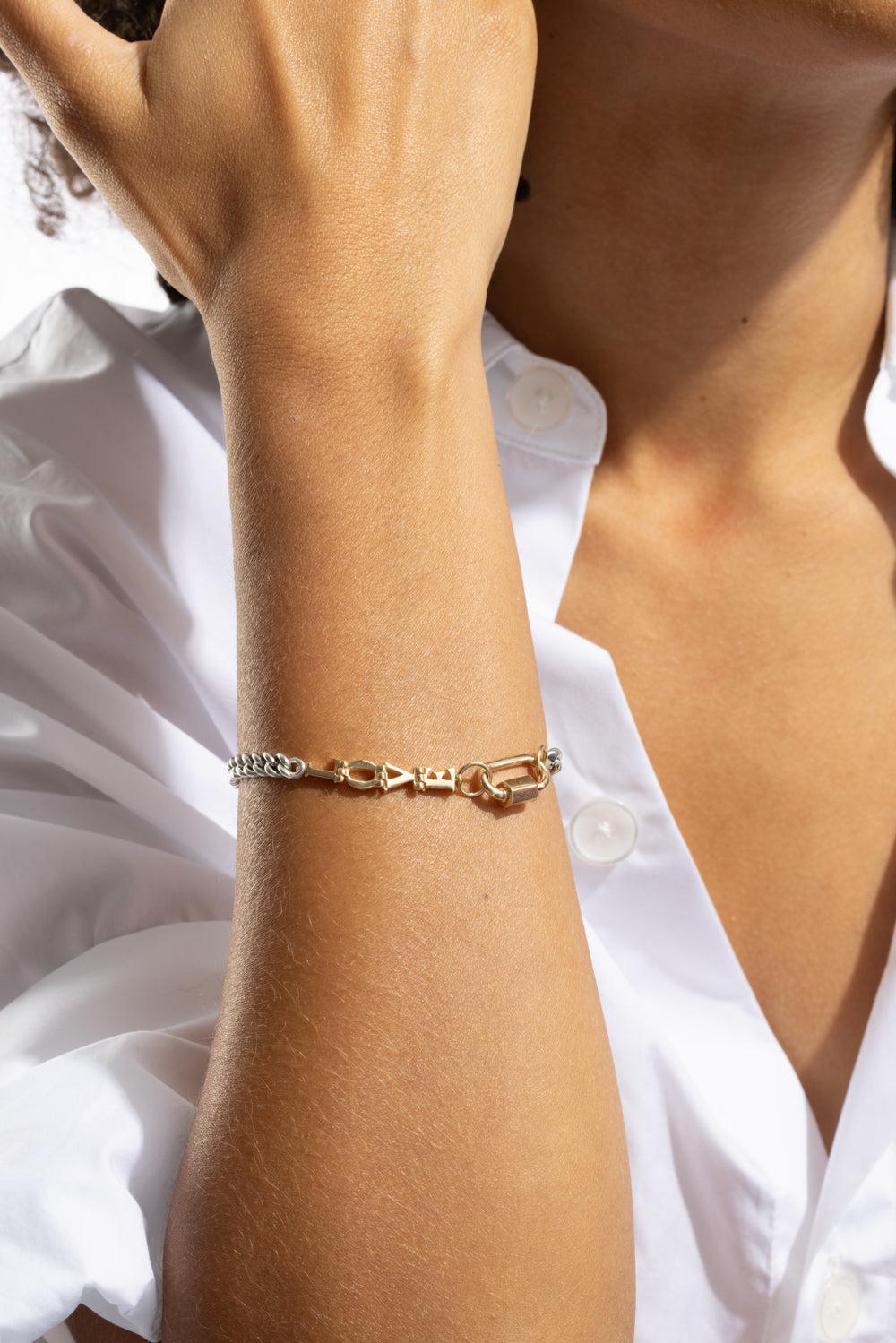 "Love" Heavy Curb Talking Chain Bracelet-SILVER-6.5-JEWELRYFINE JEWELBRACELET O-MARLA AARON