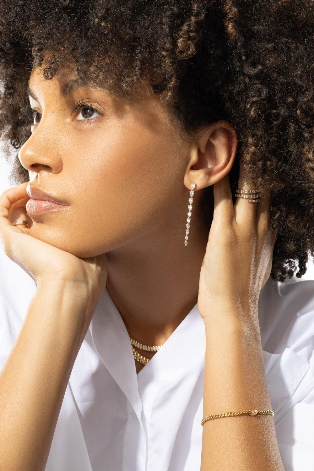 Pearl Diamond Drop Earrings-ROSE GOLD-JEWELRYFINE JEWELEARRING-ANITA KO