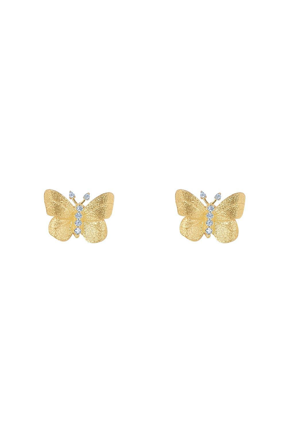 Butterfly Diamond Stud Earrings-YELLOW GOLD-S-JEWELRYFINE JEWELEARRING-TANYA FARAH