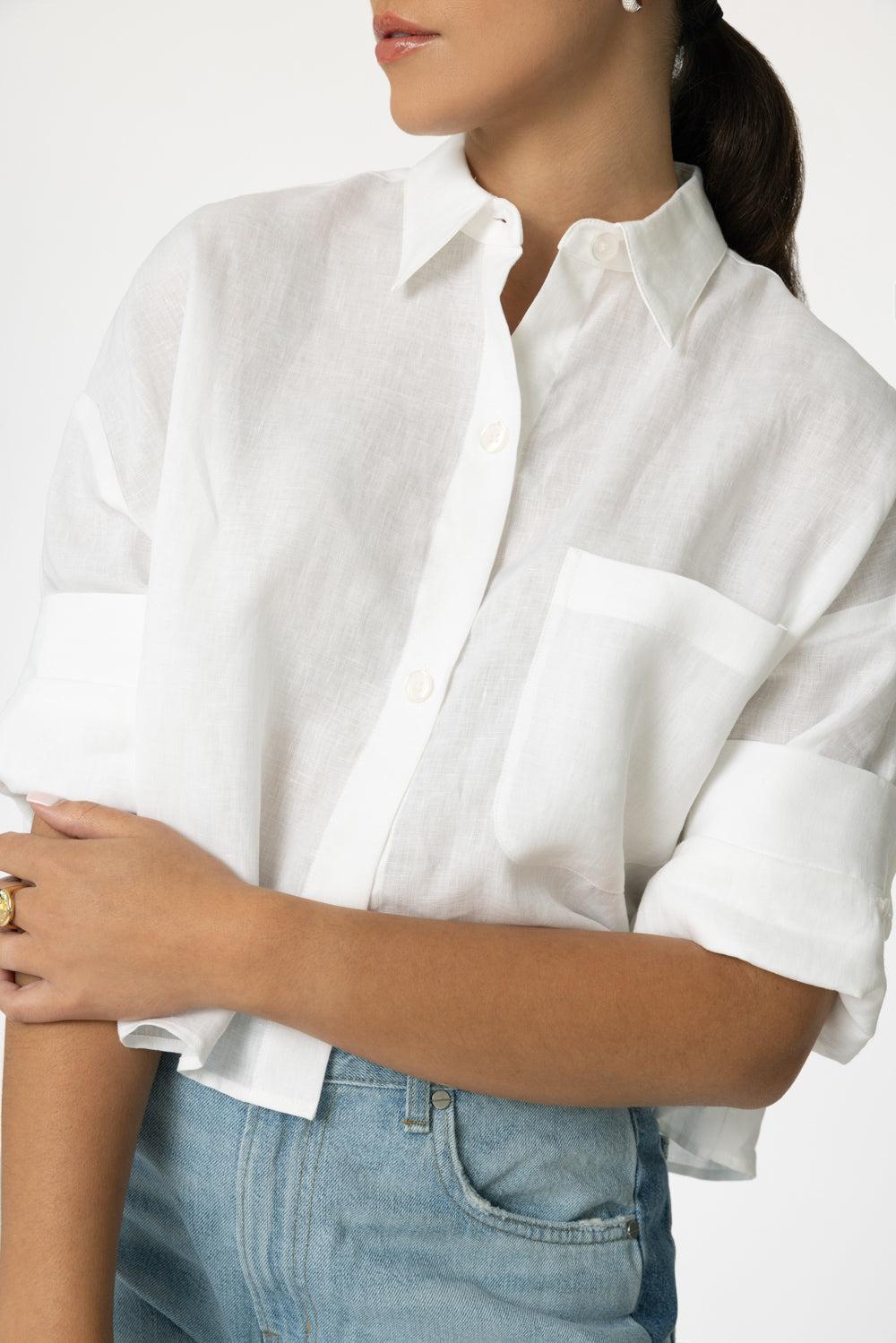 Next Ex Linen Shirt - White-WHITE-P-CLOTHINGTOPBLOUSE-TWP