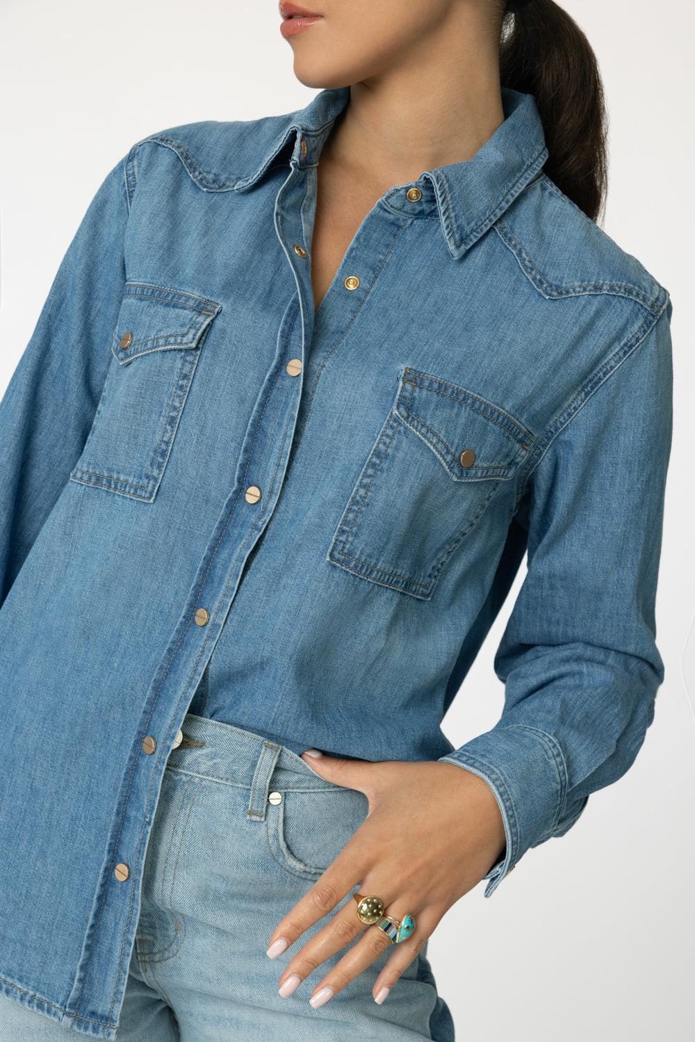 Cowboy Take Me Away Shirt-VNTGWASH-XS-CLOTHINGTOPBLOUSE-TWP