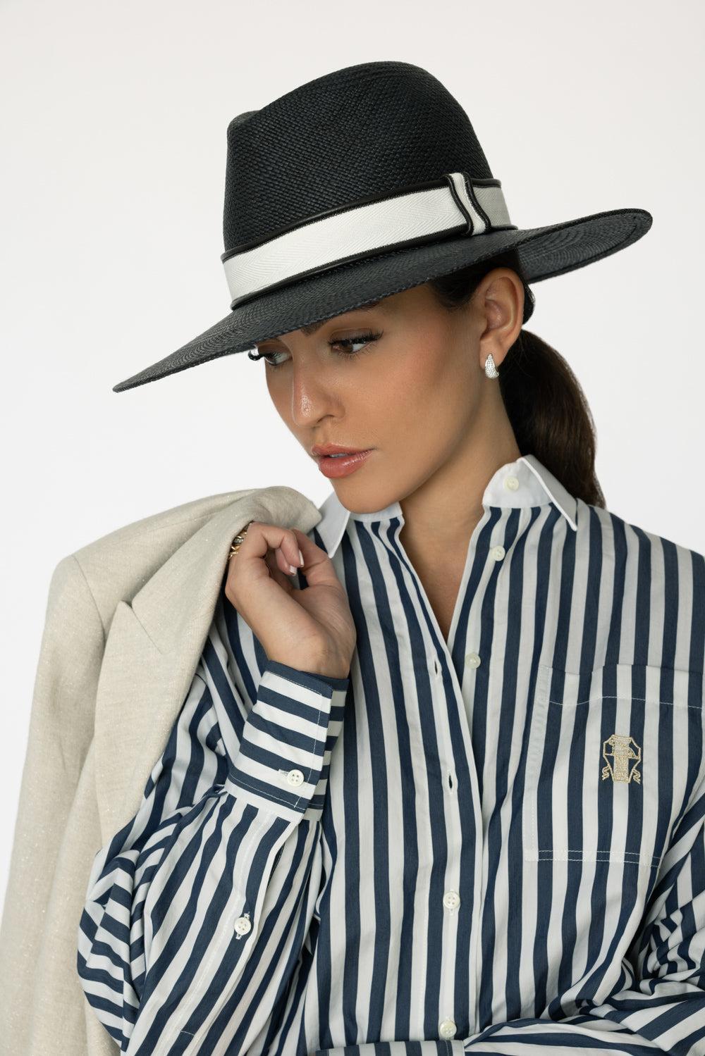 Panama Hat-BLACK-S-ACCESSORIEHEADWEAR-BRUNELLO CUCINELLI