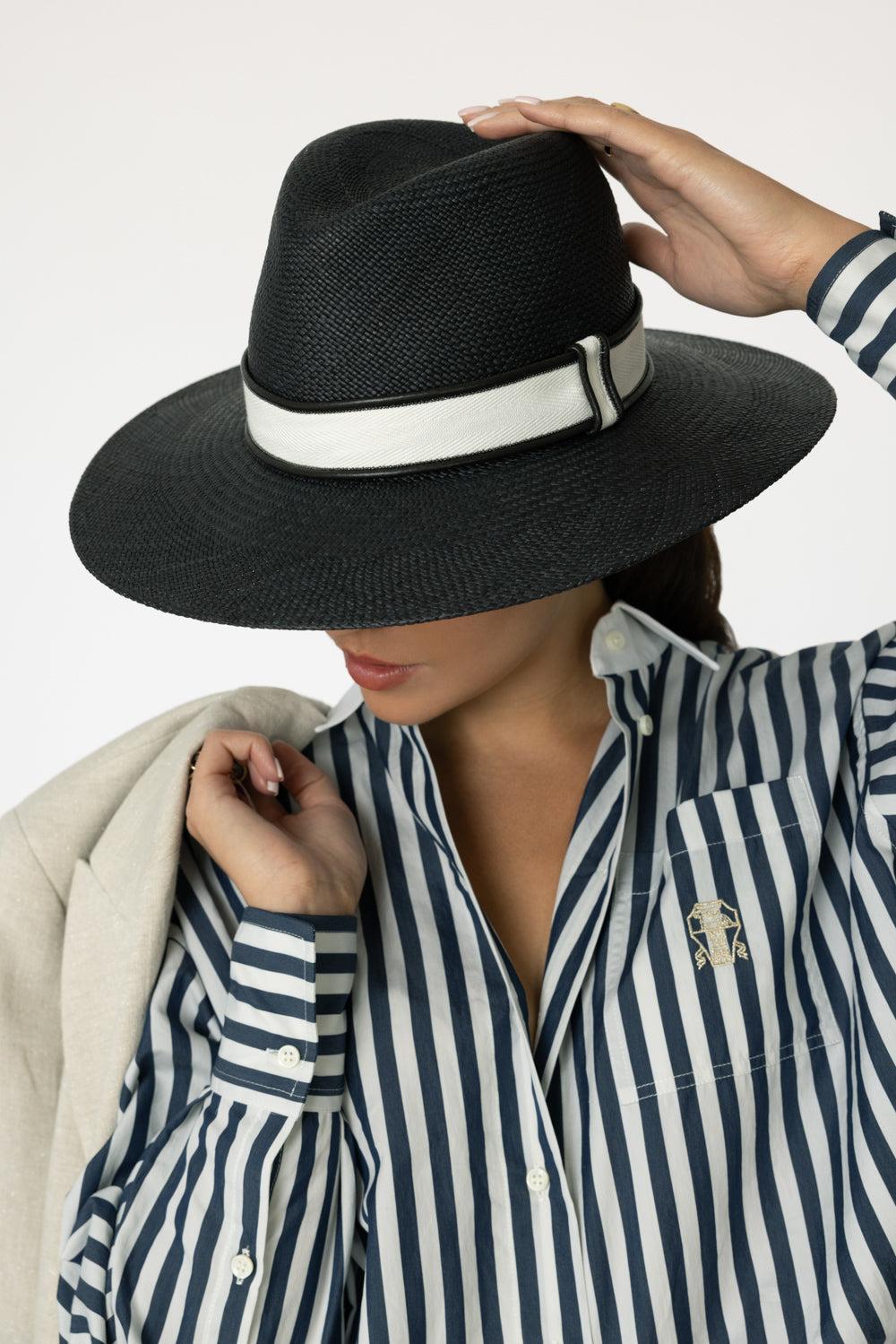 Panama Hat-BLACK-S-ACCESSORIEHEADWEAR-BRUNELLO CUCINELLI