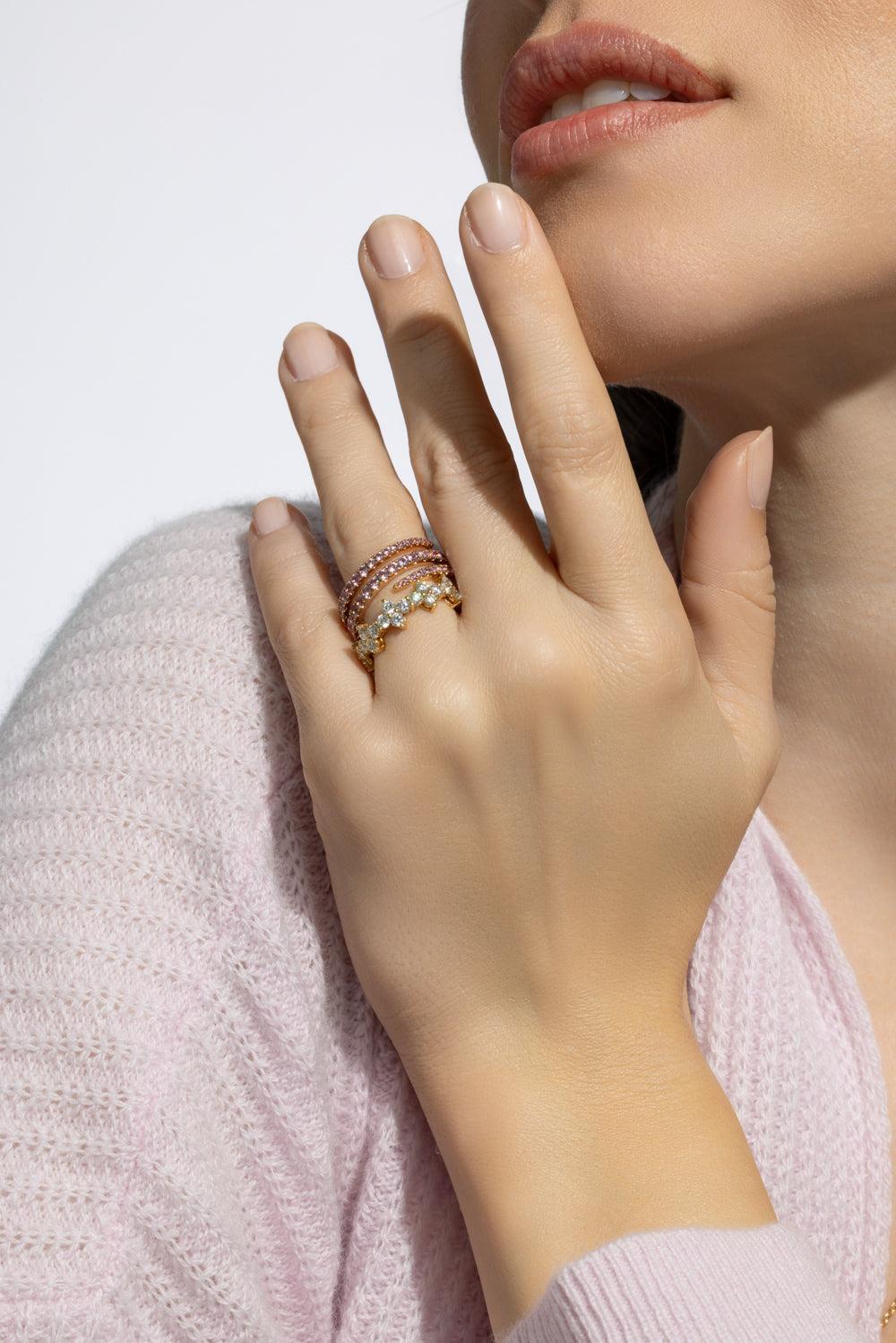 Diamond Vivi Eternity Ring-YELLOW GOLD-5-JEWELRYFINE JEWELRING-ANITA KO
