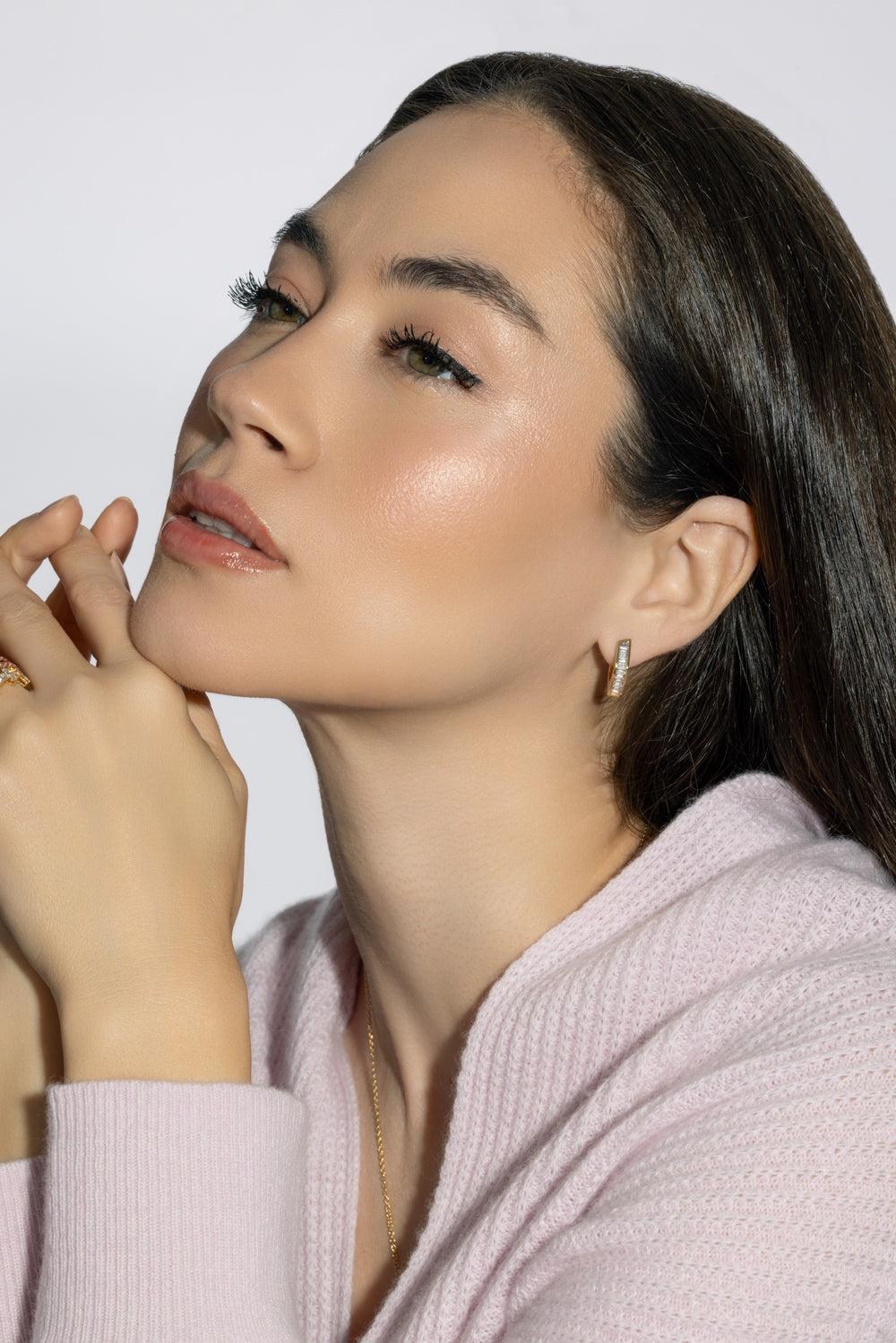 Diamond Classic Georgie Hoop Earrings-YELLOW GOLD-JEWELRYFINE JEWELEARRING-ANITA KO
