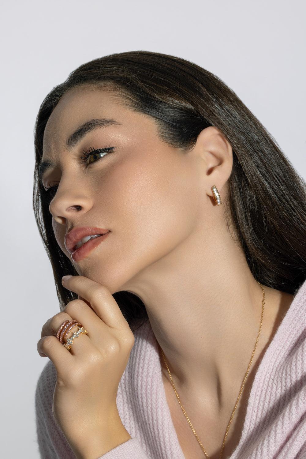 Diamond Classic Georgie Hoop Earrings-YELLOW GOLD-JEWELRYFINE JEWELEARRING-ANITA KO