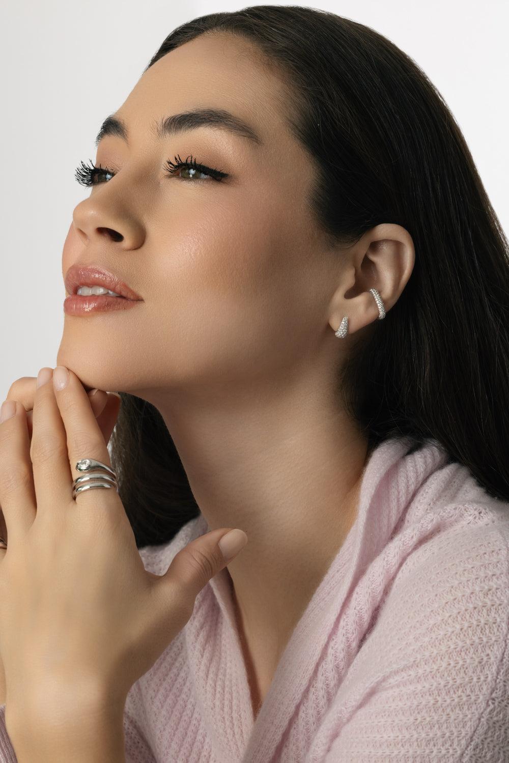 Diamond Baby Claw Earrings-WHITE GOLD-JEWELRYFINE JEWELEARRING-ANITA KO