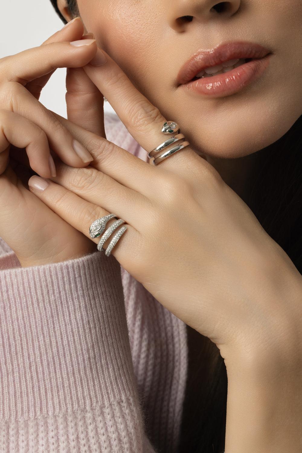 Diamond Snake Coil Ring-WHITE GOLD-6-JEWELRYFINE JEWELEARRING-ANITA KO