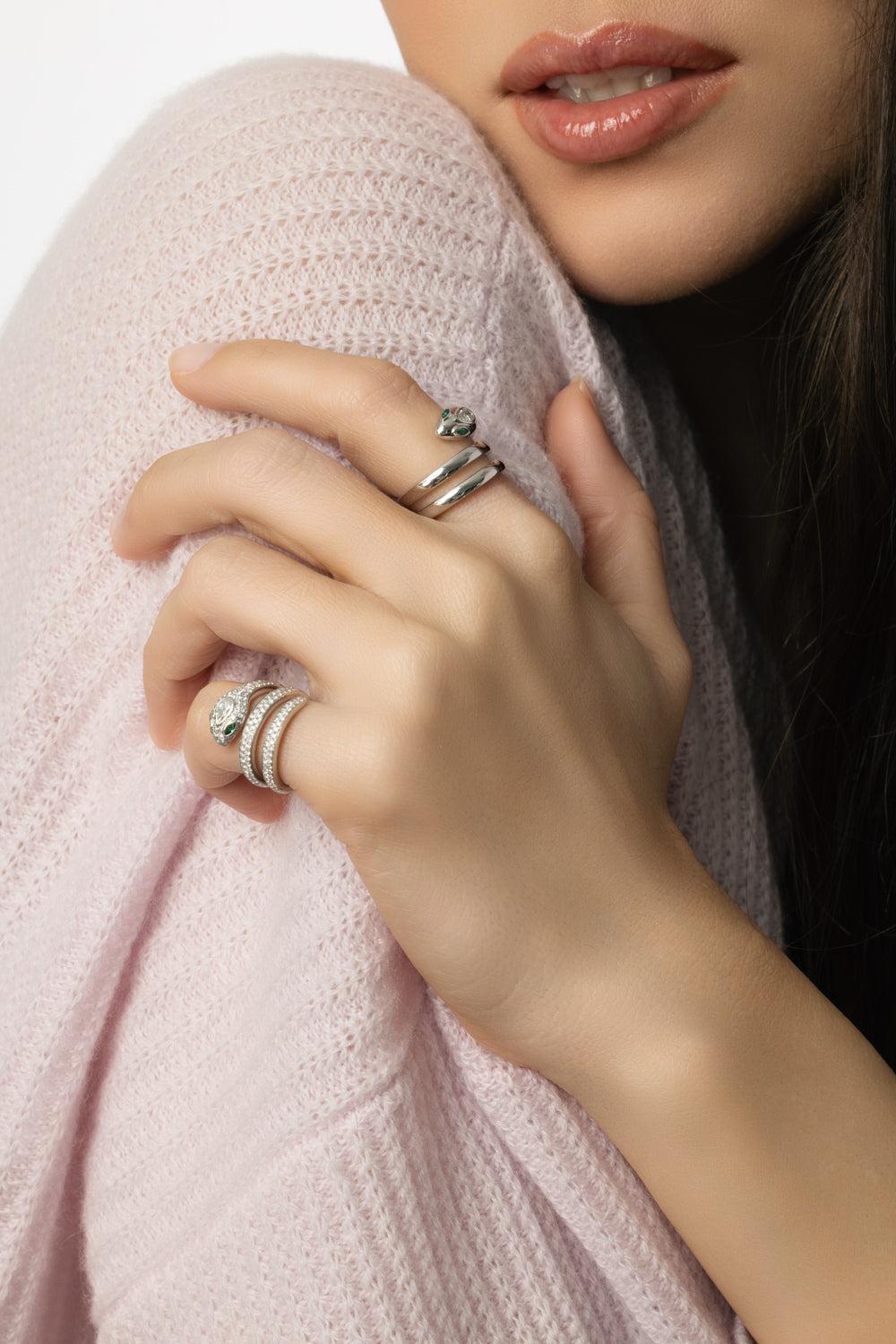 Diamond Snake Coil Ring-WHITE GOLD-6-JEWELRYFINE JEWELEARRING-ANITA KO
