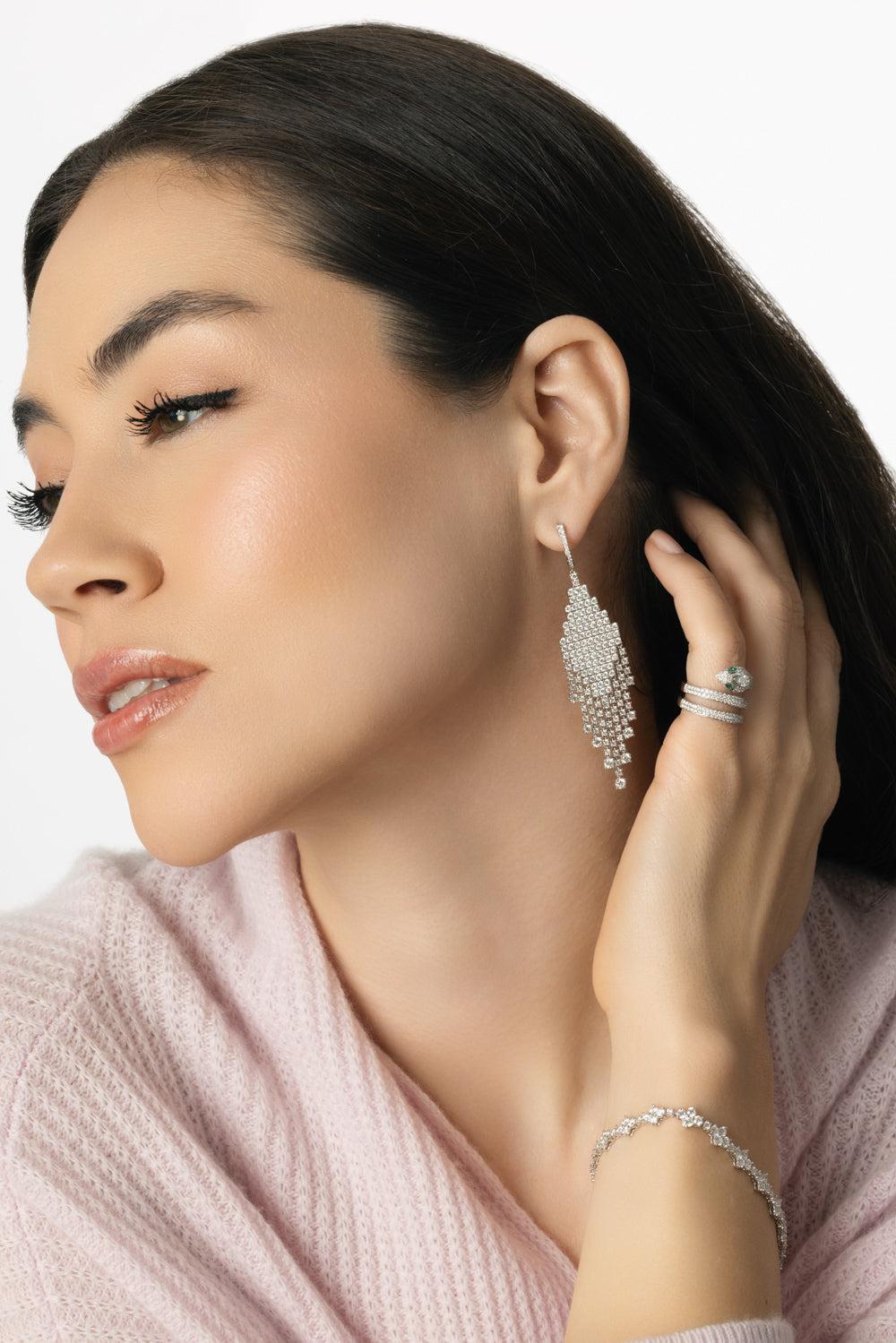 Diamond Edie Earrings-WHITE GOLD-JEWELRYFINE JEWELEARRING-ANITA KO