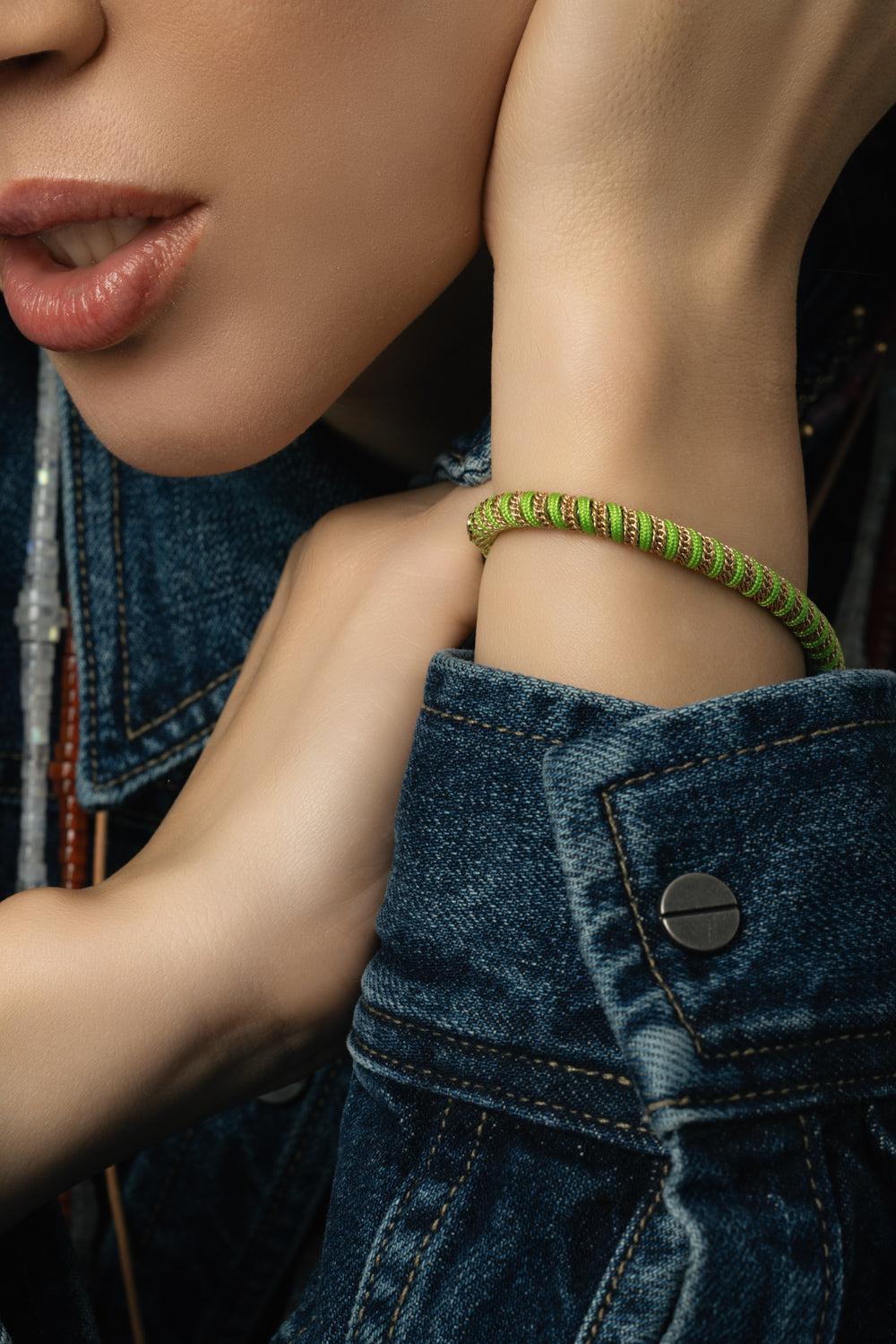 Light Green Gio Bracelet-YELLOW GOLD-JEWELRYFINE JEWELBRACELET O-ROBERTO DEMEGLIO