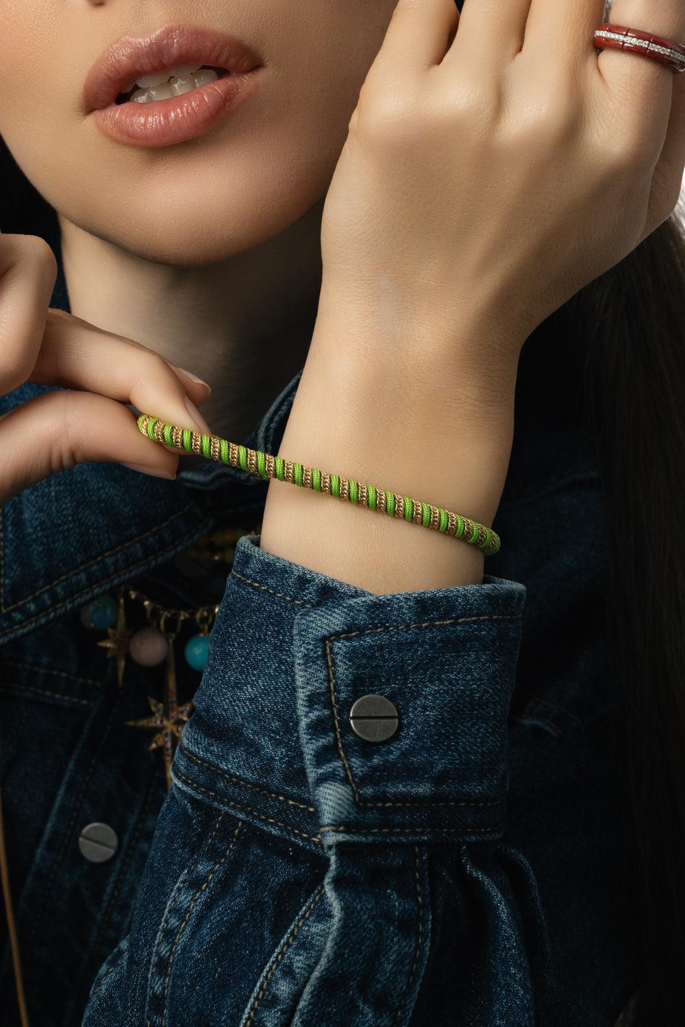 Light Green Gio Bracelet-YELLOW GOLD-JEWELRYFINE JEWELBRACELET O-ROBERTO DEMEGLIO