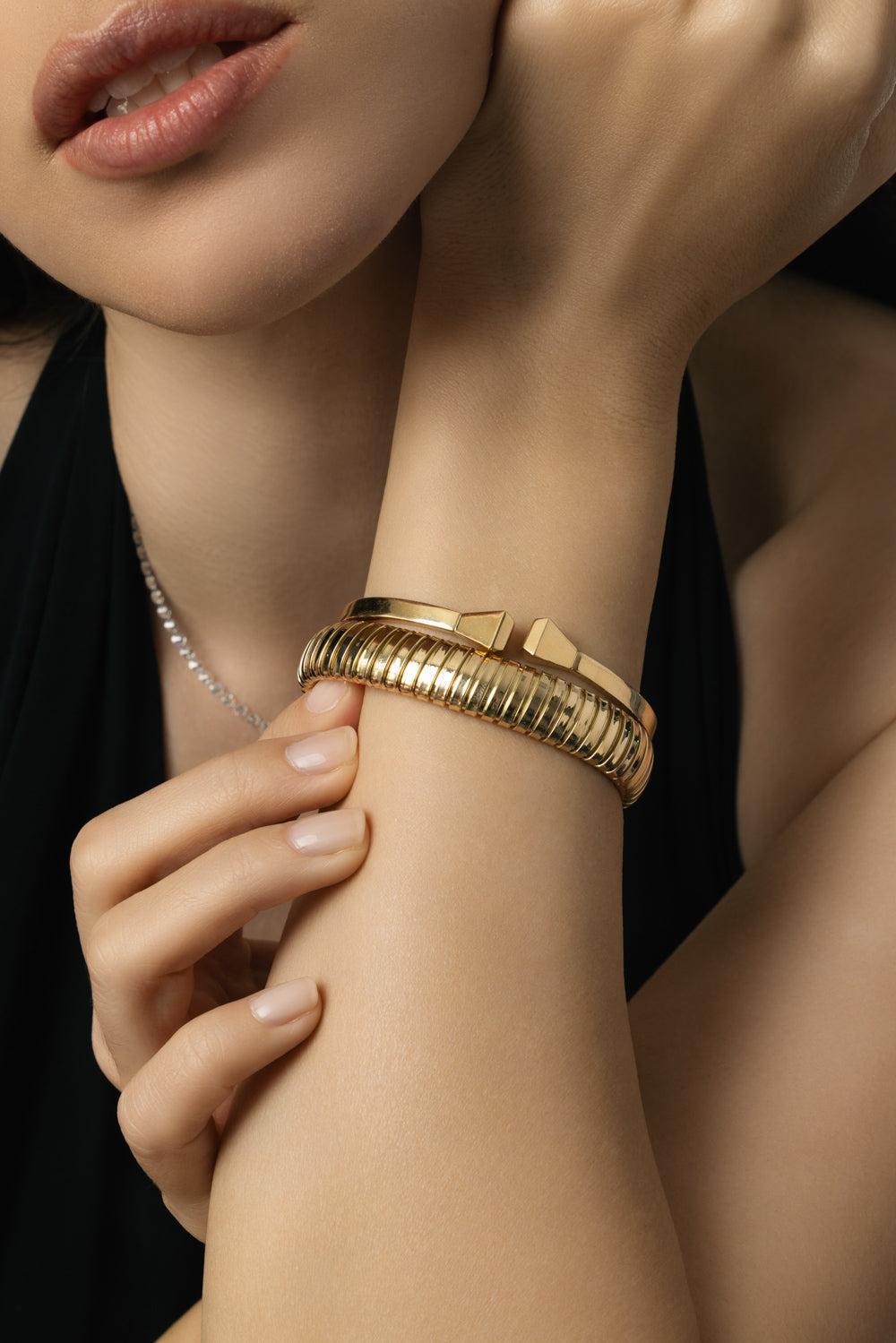 Single Rolling Bracelet - 12mm-YELLOW GOLD-16.5-JEWELRYFINE JEWELBRACELET O-SIDNEY GARBER