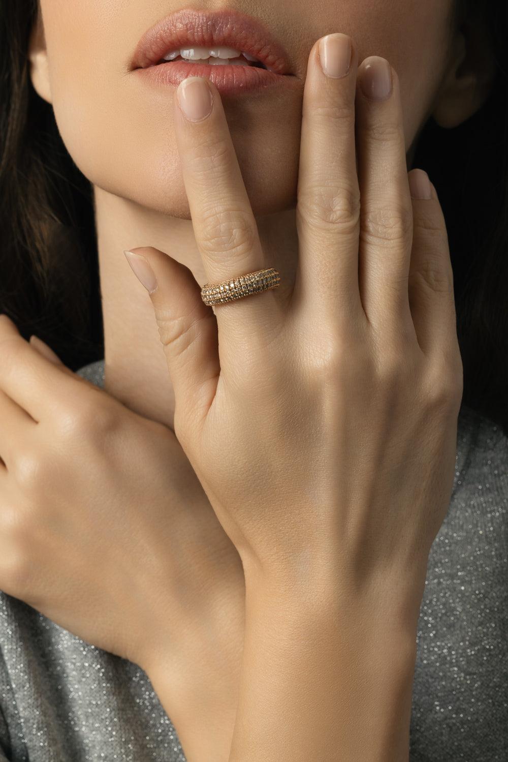Diamond Giotto Stretch Ring-ROSE GOLD-6.5-JEWELRYFINE JEWELRING-ROBERTO DEMEGLIO